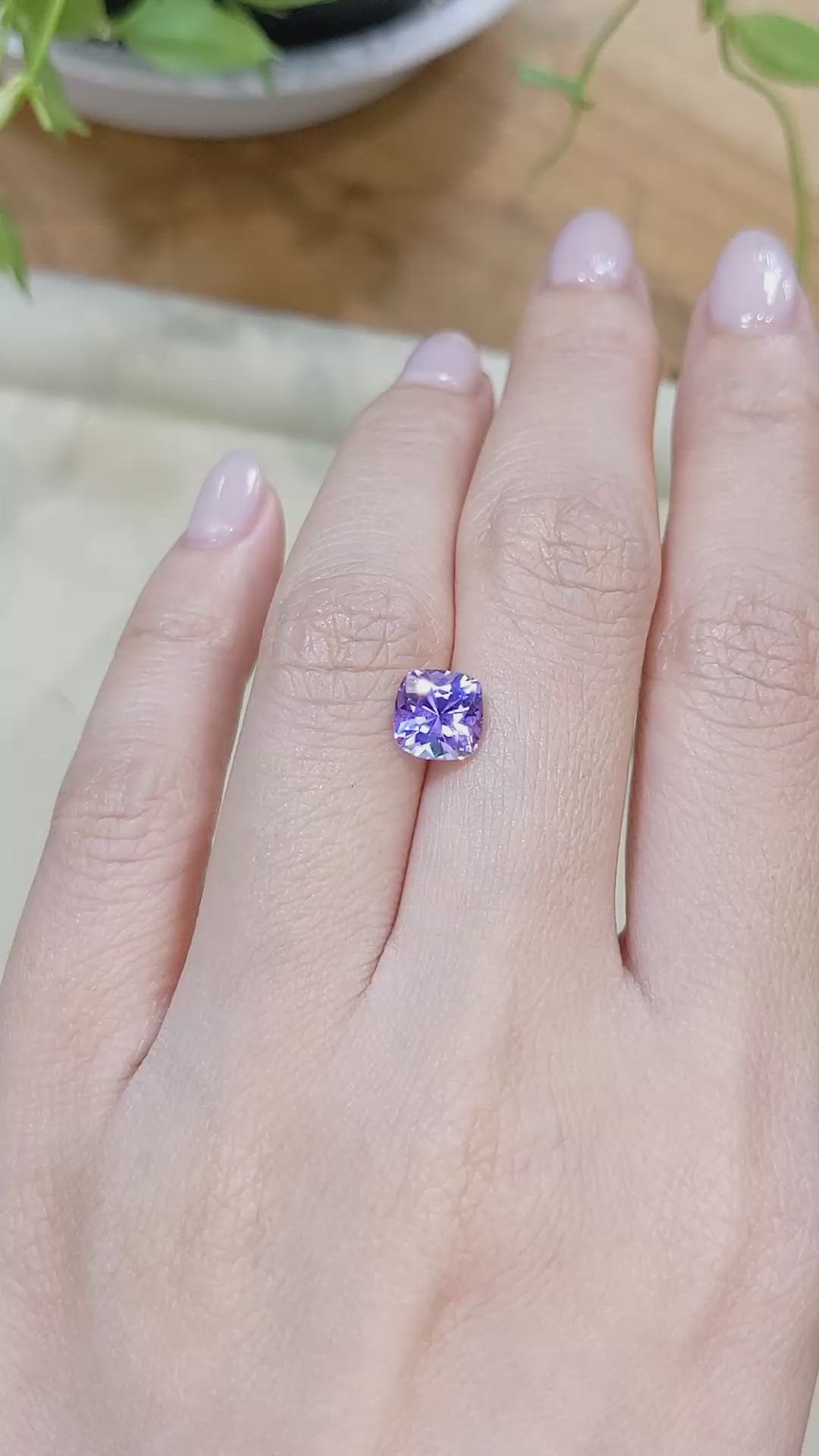 1.95 Ct. Bluish Purple Sapphire from Ceylon (Sri Lanka) Size Video