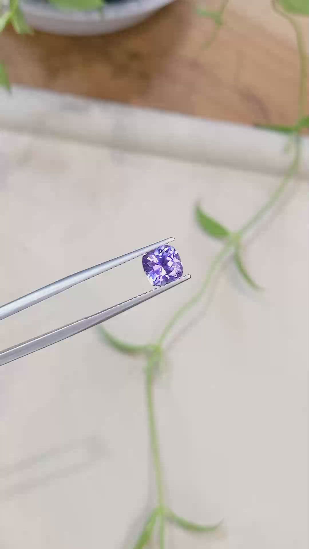 1.95 Ct. Bluish Purple Sapphire from Ceylon (Sri Lanka) Size Video