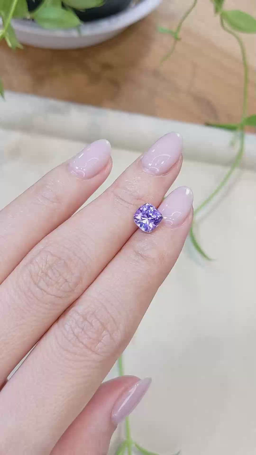1.95 Ct. Bluish Purple Sapphire from Ceylon (Sri Lanka) Size Video