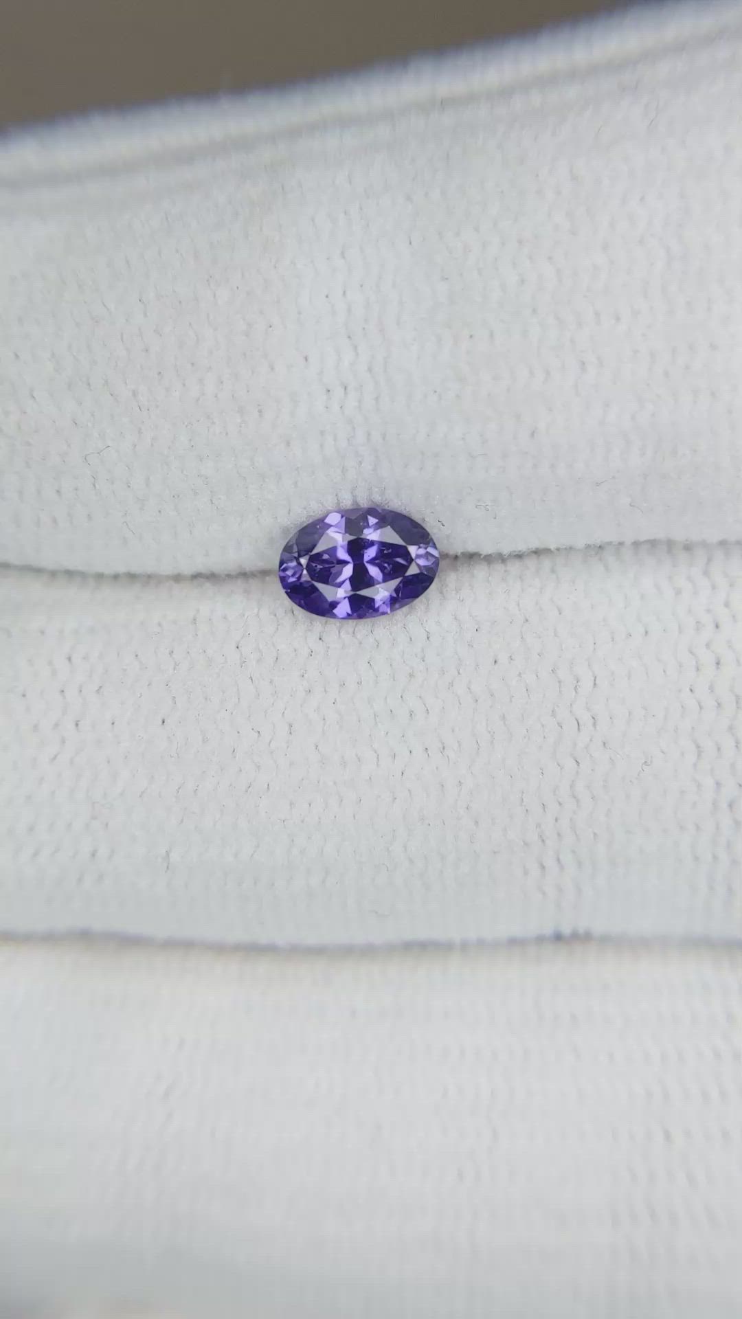 0.67 Ct. Bluish Purple Sapphire from Ceylon (Sri Lanka) Size Video