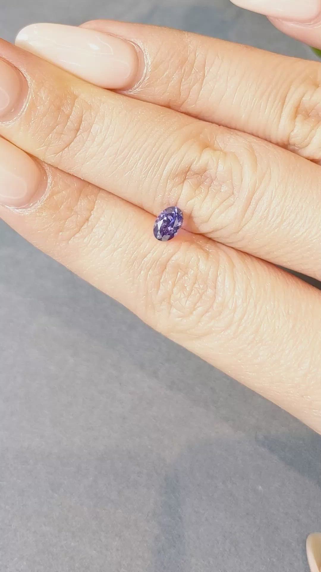 0.67 Ct. Bluish Purple Sapphire from Ceylon (Sri Lanka) Size Video