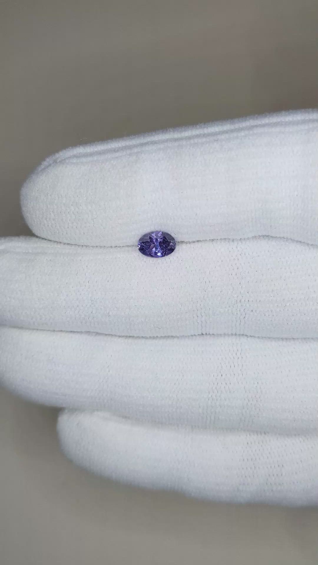 0.67 Ct. Bluish Purple Sapphire from Ceylon (Sri Lanka) Size Video
