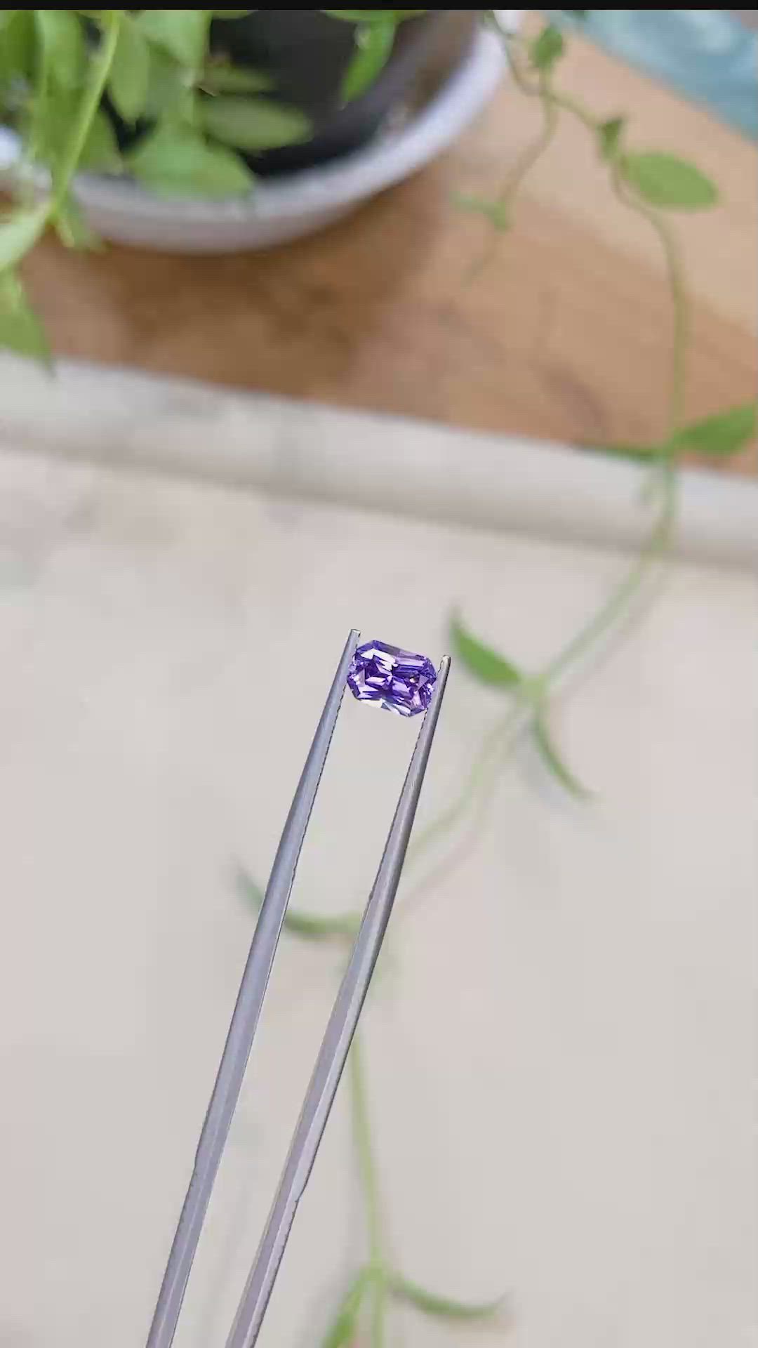 1.05 Ct. Purple Sapphire from Ceylon (Sri Lanka) Size Video