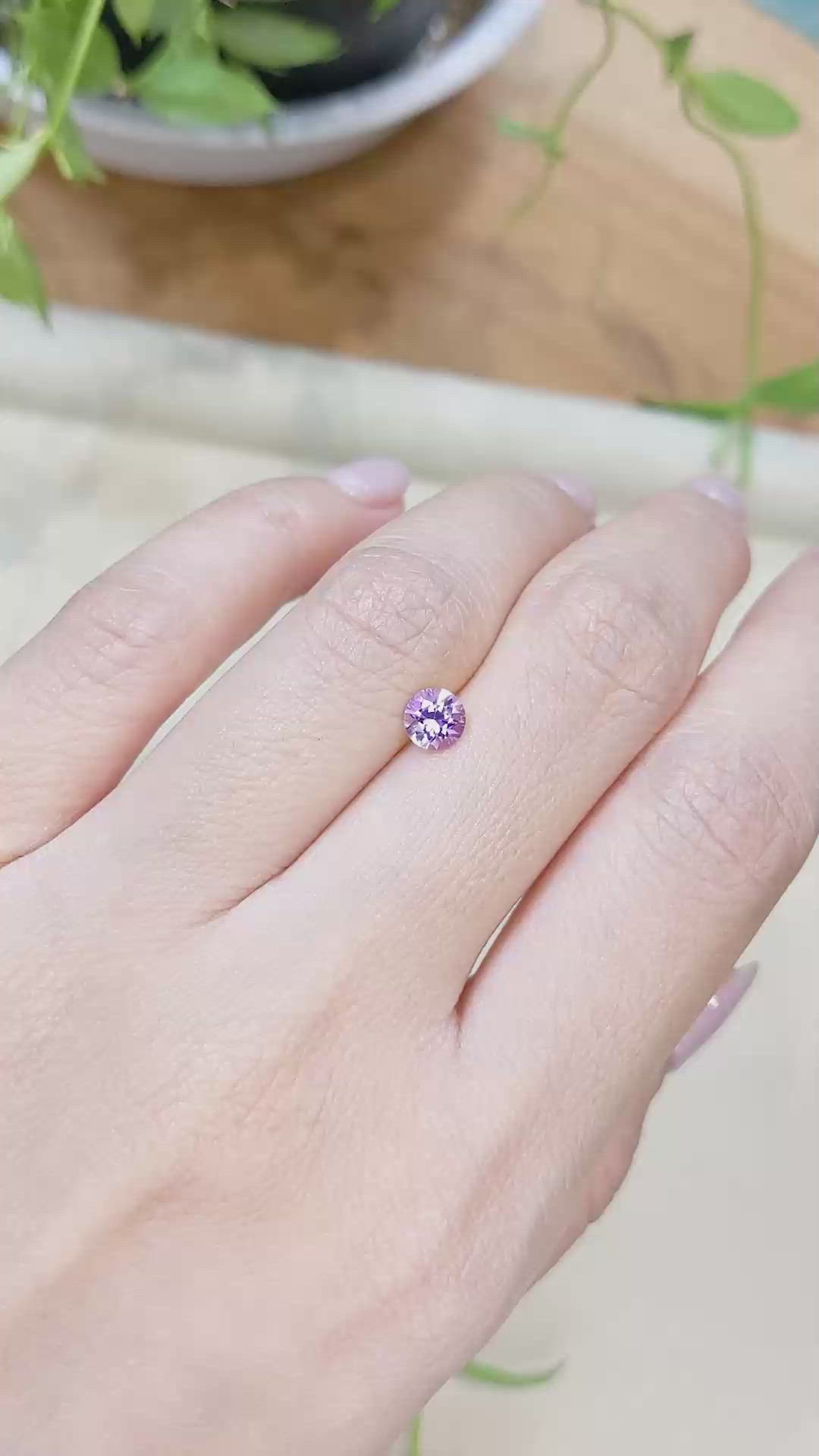 0.69 Ct. Purple Sapphire from Ceylon (Sri Lanka) Size Video