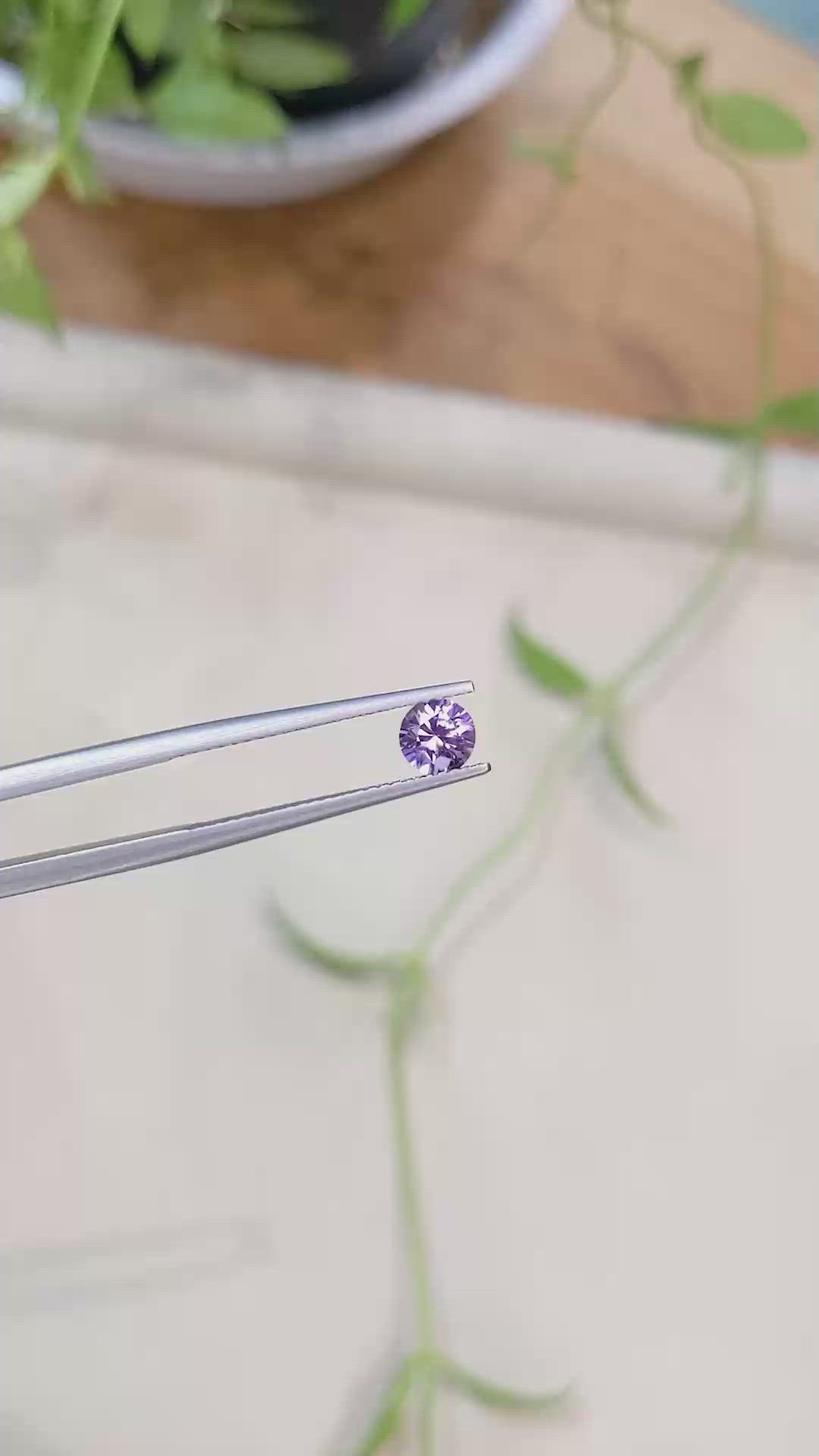 0.69 Ct. Purple Sapphire from Ceylon (Sri Lanka) Size Video
