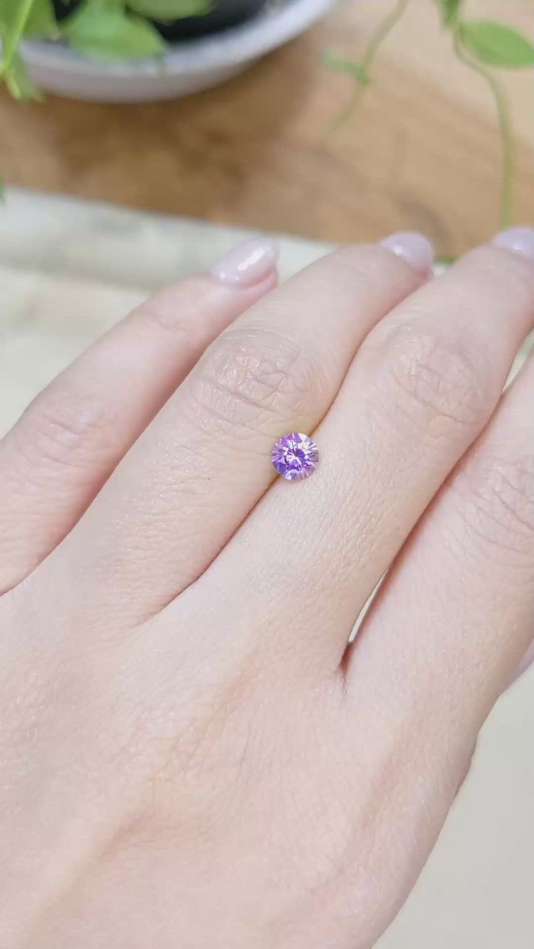 0.61 Ct. Purple Sapphire from Ceylon (Sri Lanka) Size Video