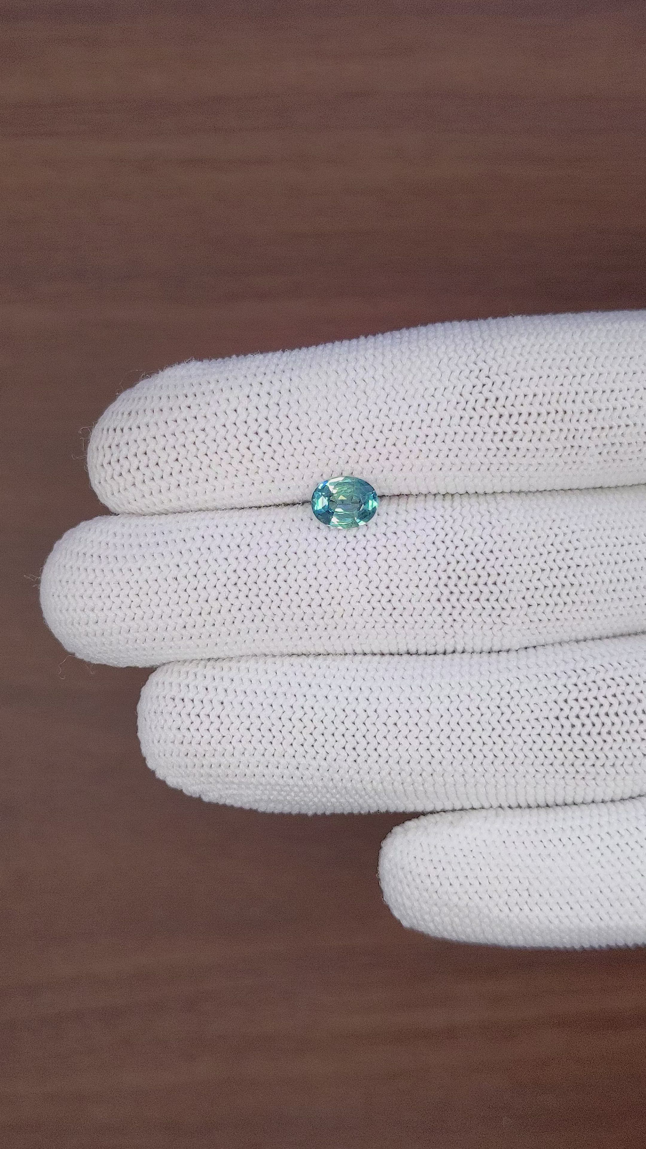 1.12 Ct. Greenish Blue Sapphire from Madagascar Size Video