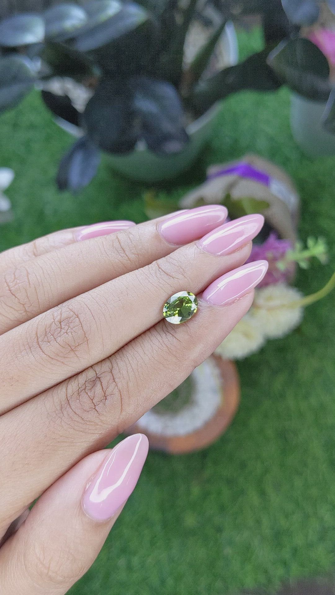 1.79 Ct. Yellowish Green Sapphire from Madagascar Size Video