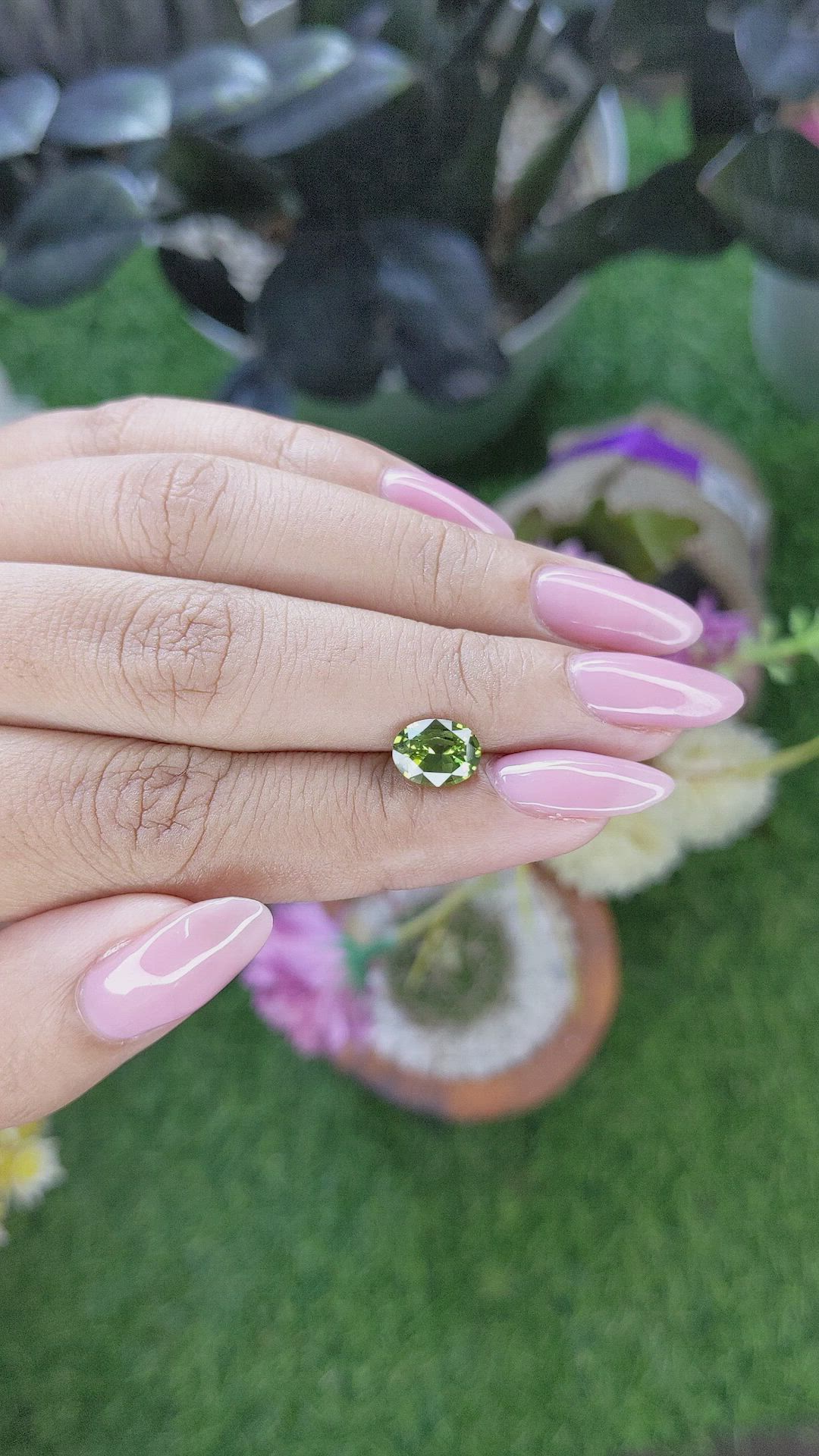 1.79 Ct. Yellowish Green Sapphire from Madagascar Size Video