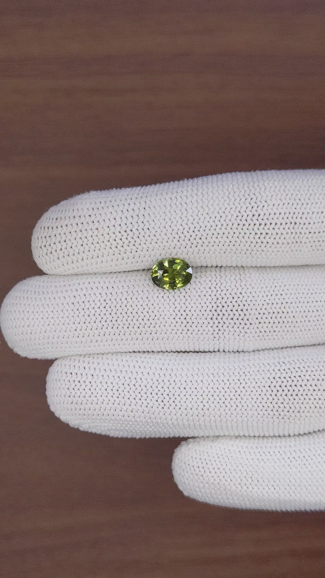 1.79 Ct. Yellowish Green Sapphire from Madagascar Size Video