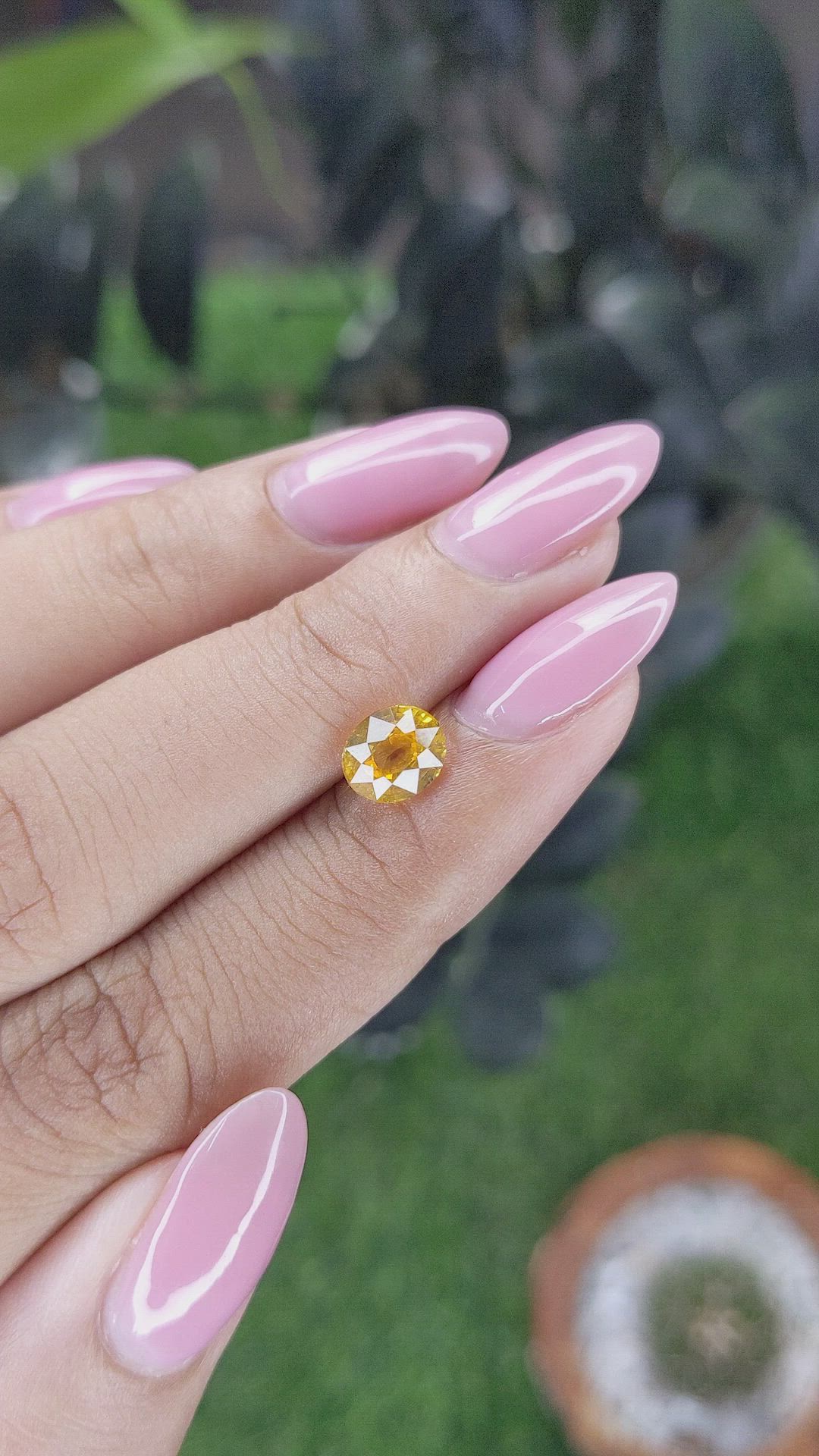 1.52 Ct. Orangish Yellow Sapphire from Ceylon (Sri Lanka) Size Video