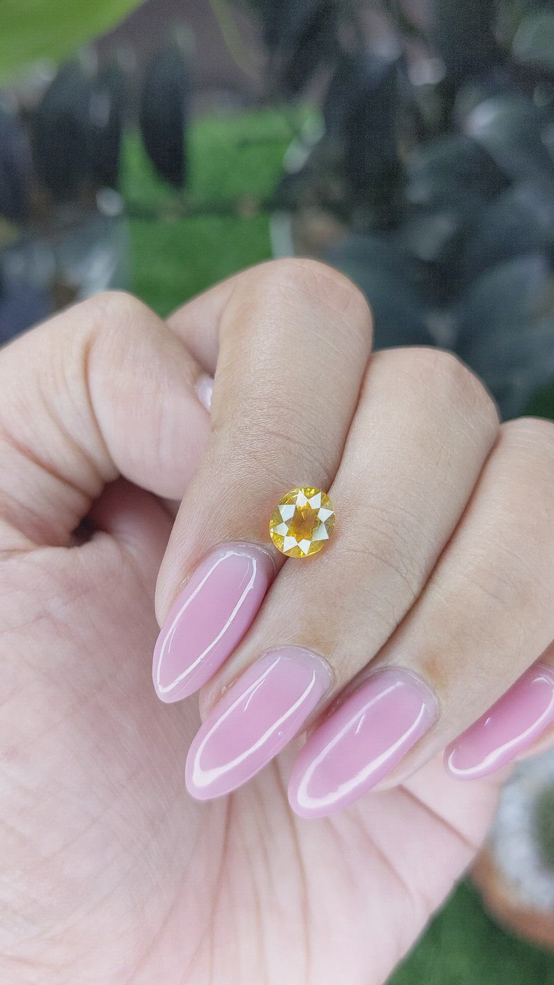 1.52 Ct. Orangish Yellow Sapphire from Ceylon (Sri Lanka) Size Video