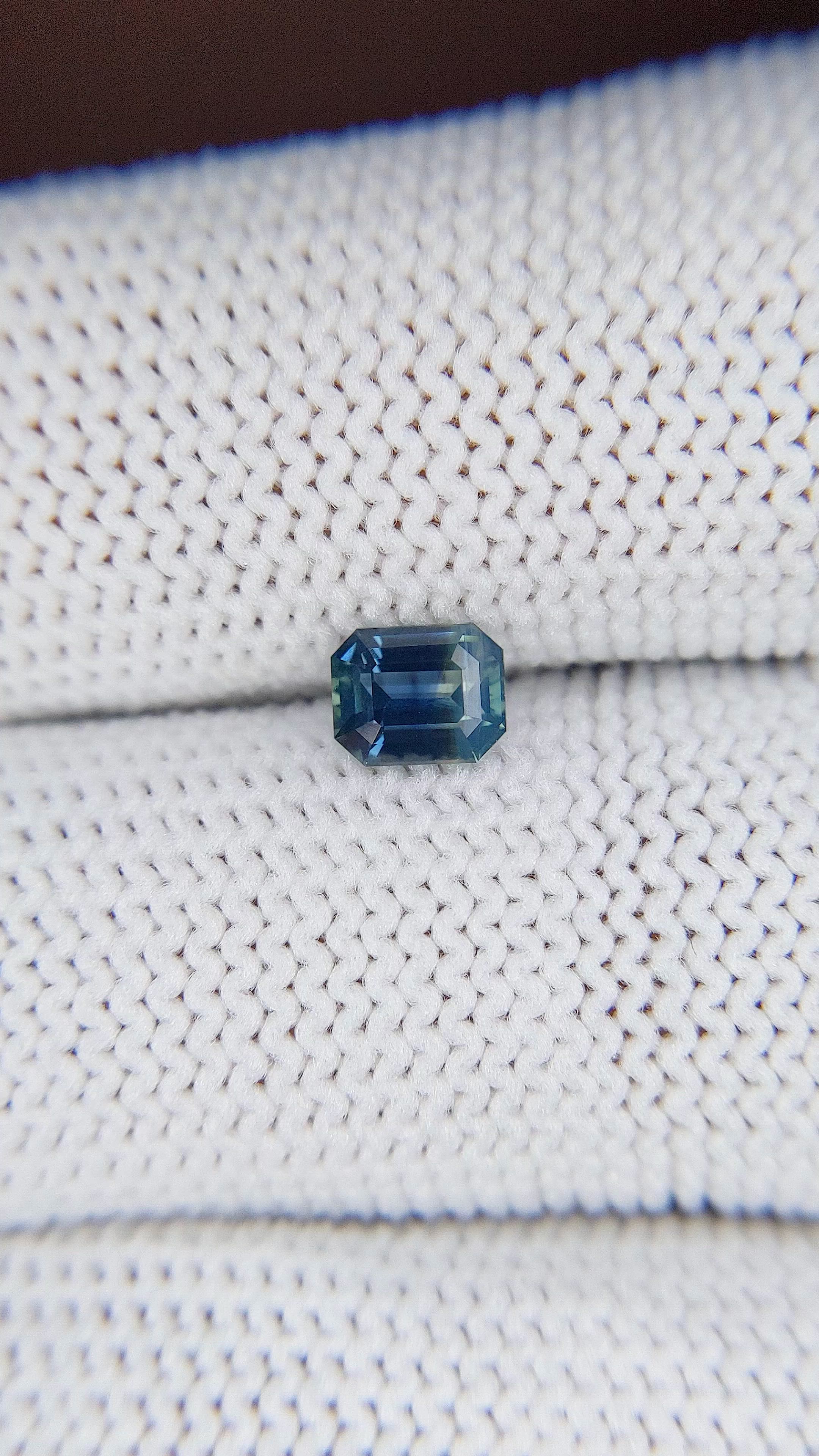 0.74 Ct. Greenish Blue Sapphire from Nigeria Size Video
