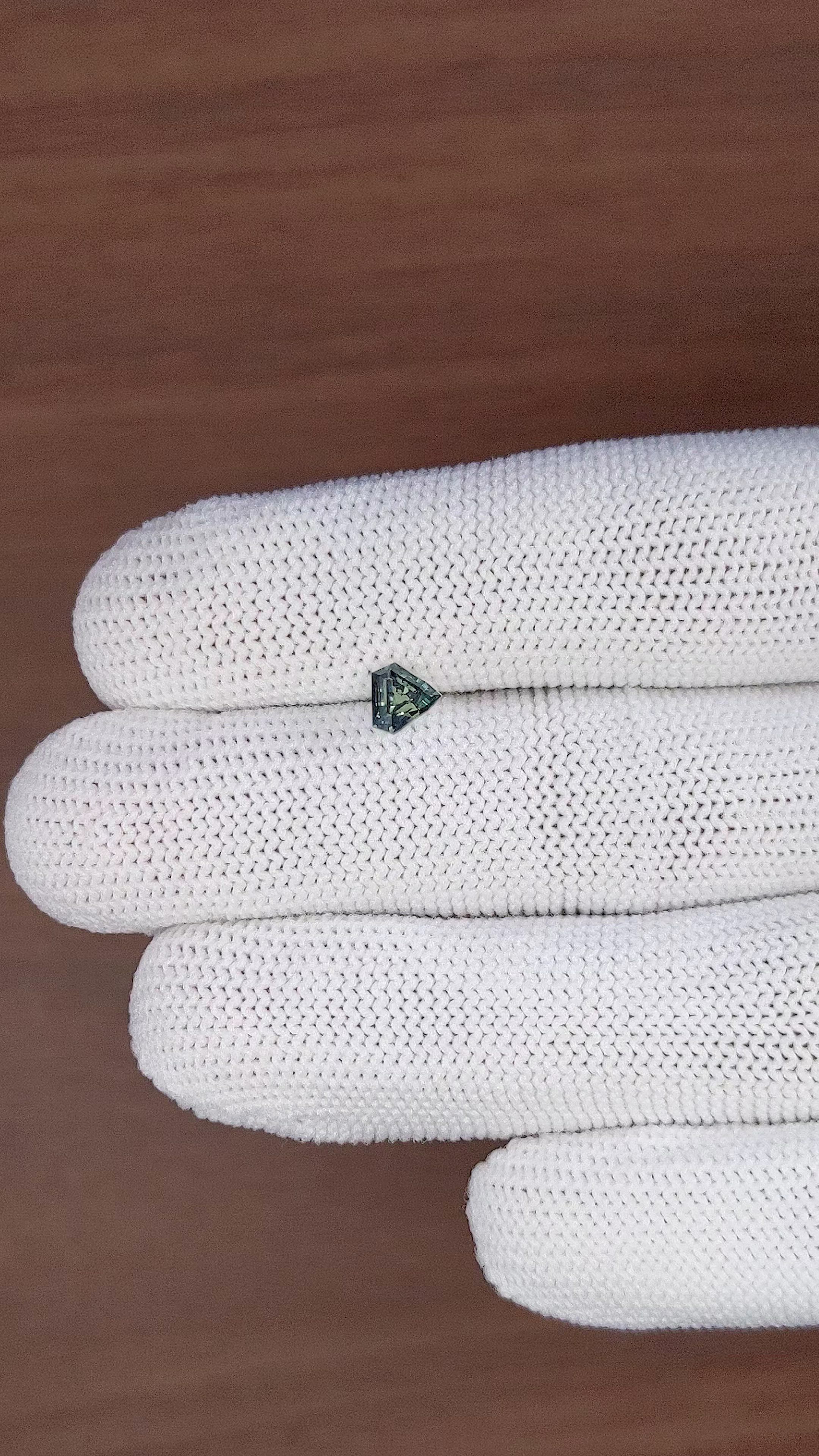 0.74 Ct. Bluish Green Sapphire from Nigeria Size Video