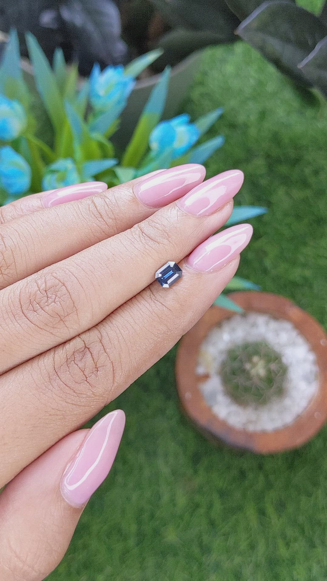 0.78 Ct. Greenish Blue Sapphire from Nigeria Size Video