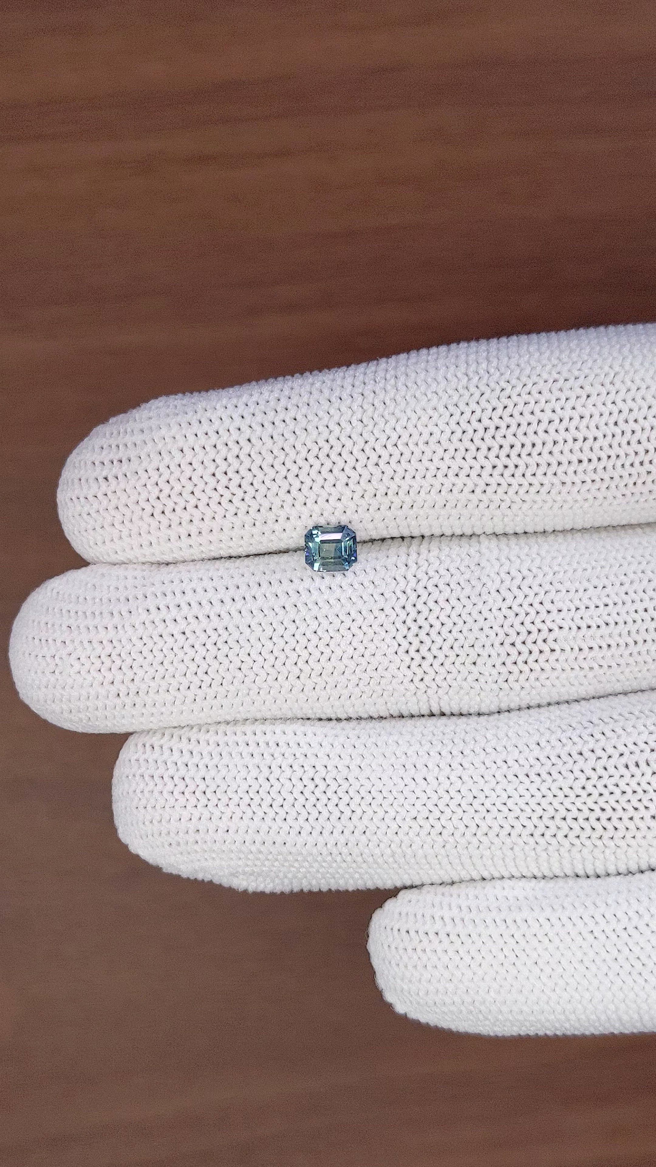 0.78 Ct. Greenish Blue Sapphire from Nigeria Size Video