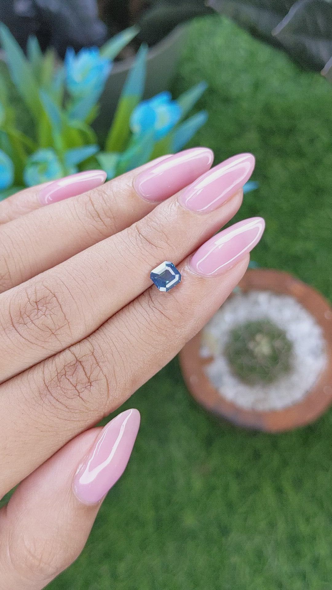 1.02 Ct. Greenish Blue Sapphire from Nigeria Size Video