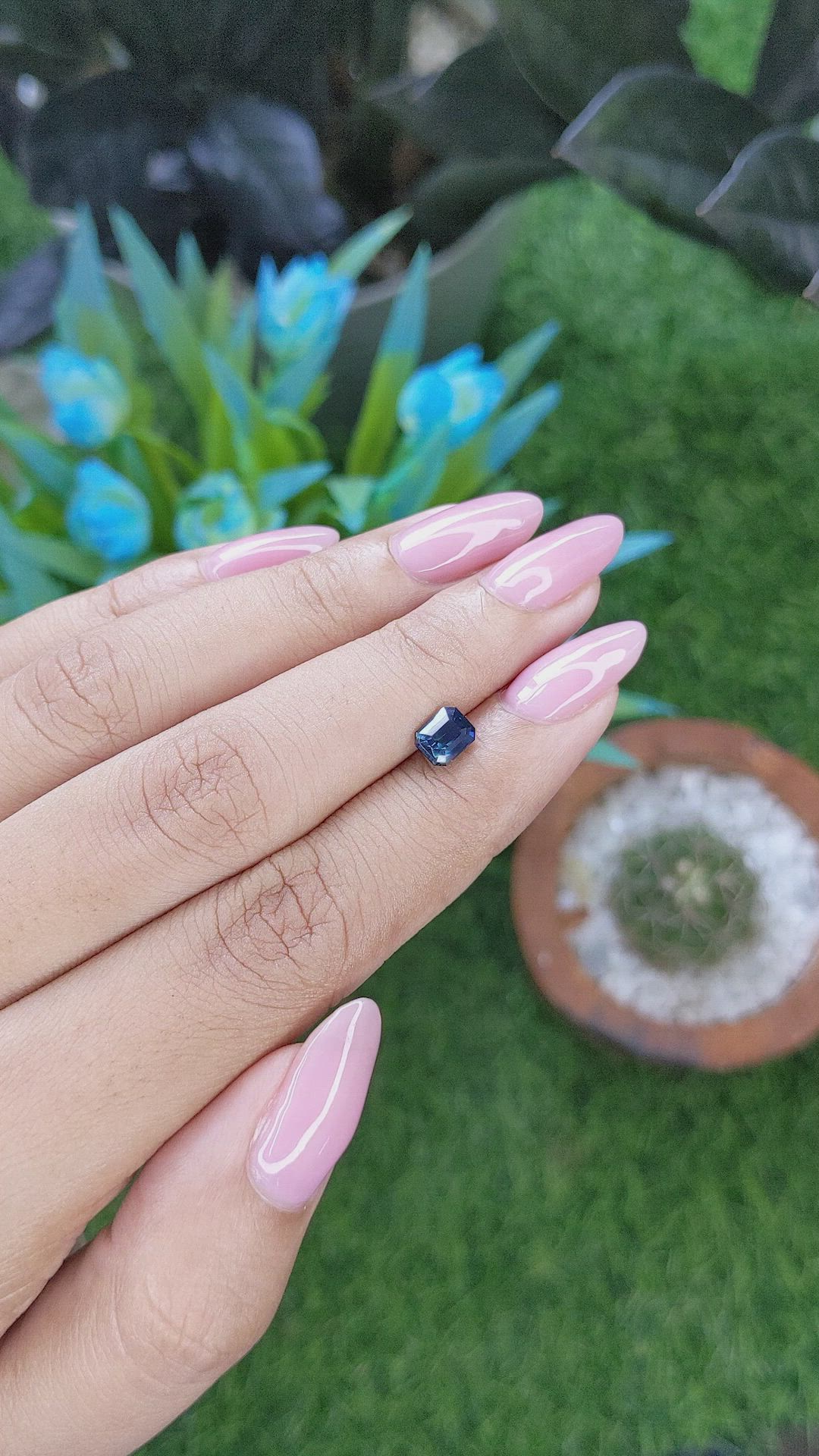 1.02 Ct. Greenish Blue Sapphire from Nigeria Size Video