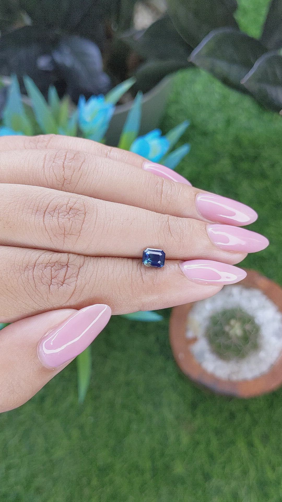 1.02 Ct. Greenish Blue Sapphire from Nigeria Size Video