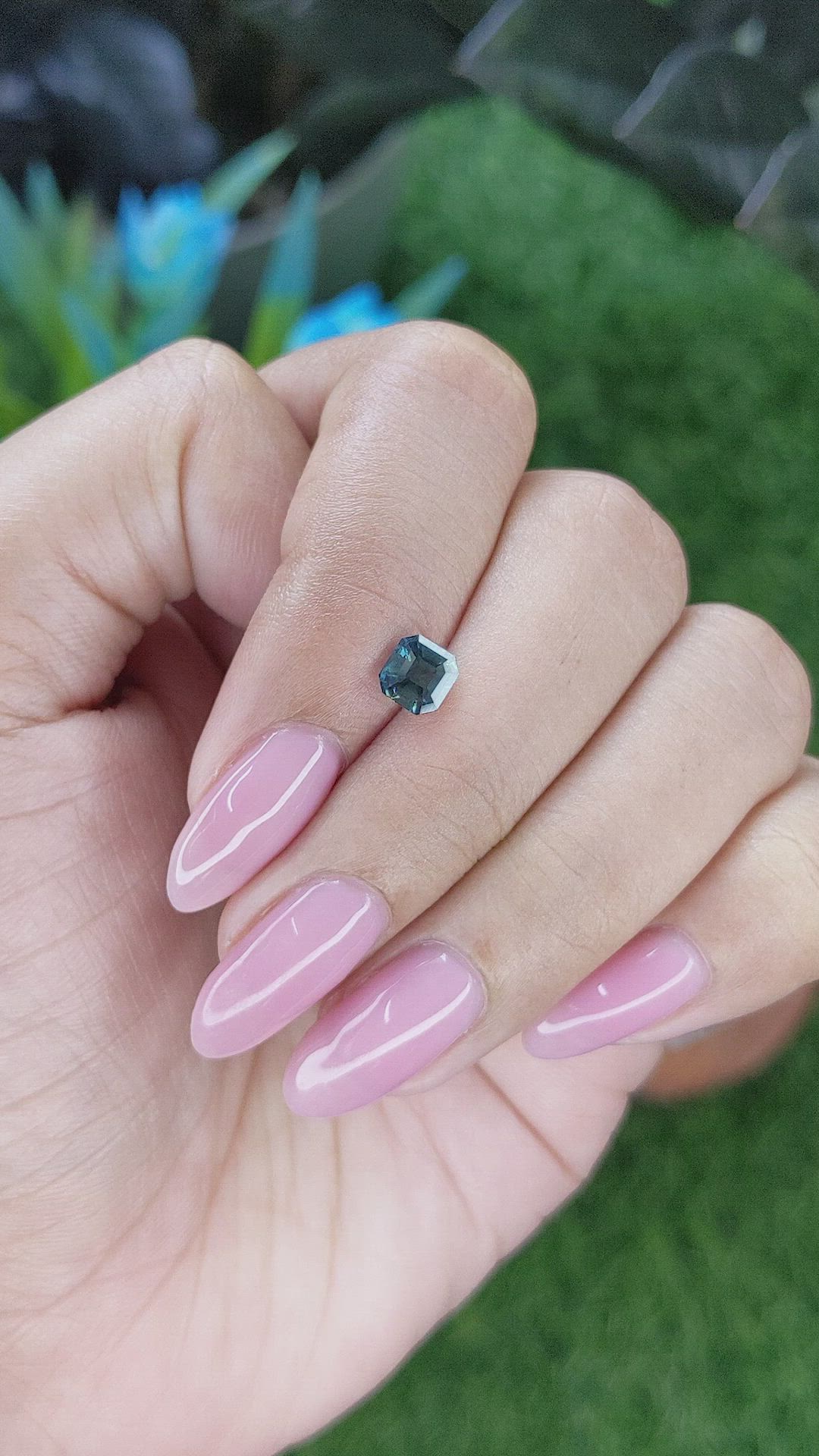 1.02 Ct. Bluish Green Sapphire from Nigeria Size Video
