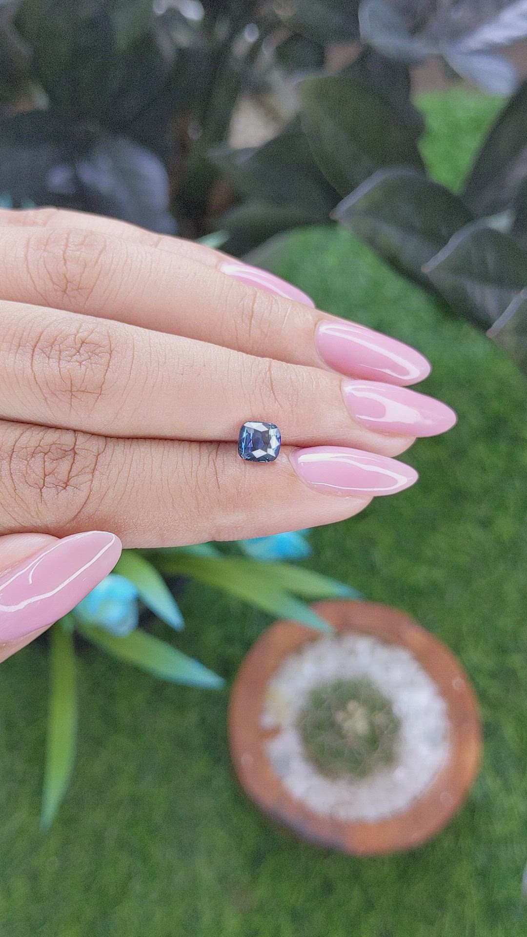 1.03 Ct. Greenish Blue Sapphire from Nigeria Size Video