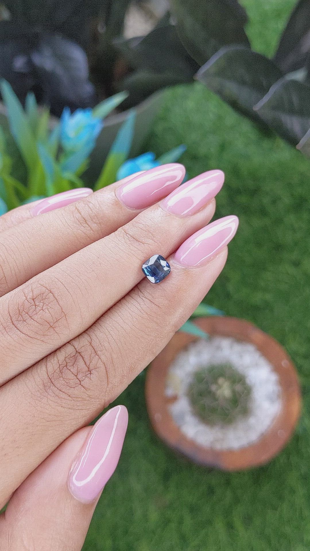 1.03 Ct. Greenish Blue Sapphire from Nigeria Size Video