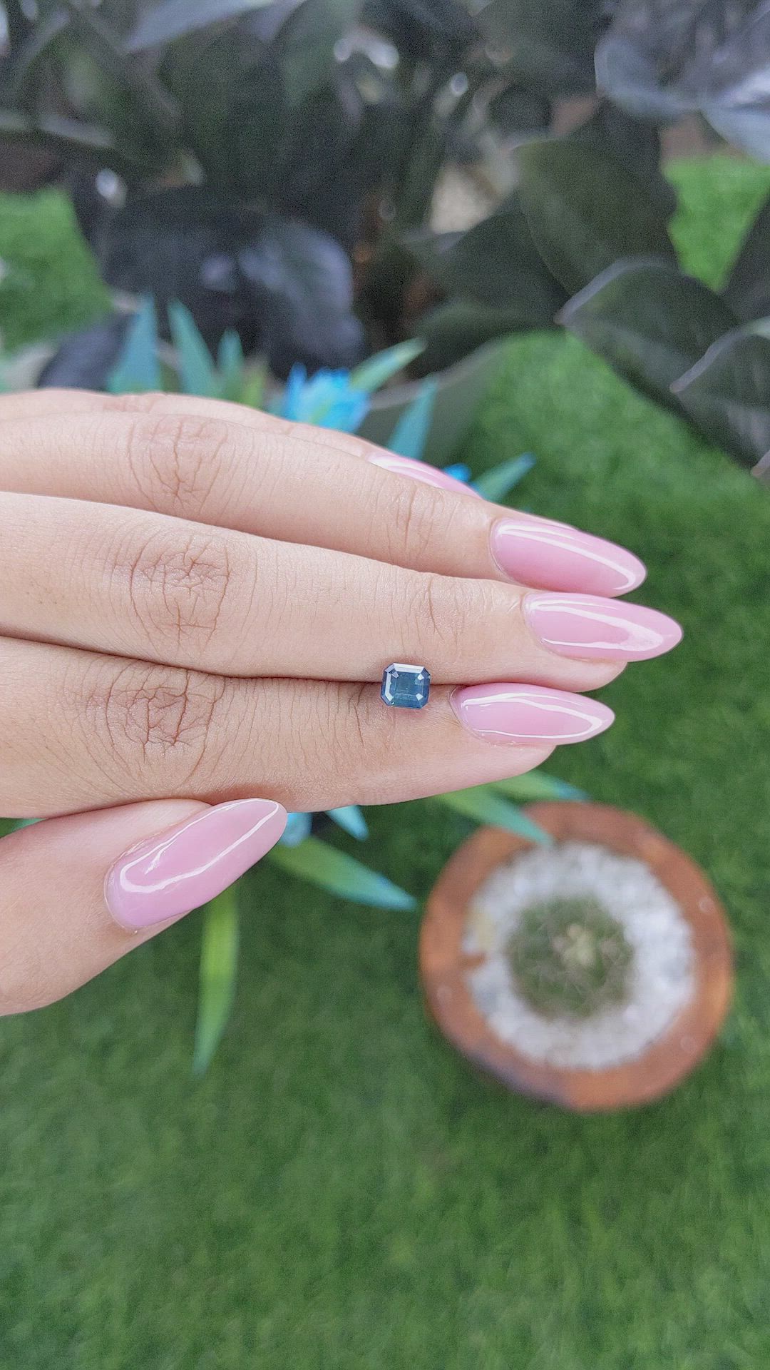 1.03 Ct. Greenish Blue Sapphire from Nigeria Size Video