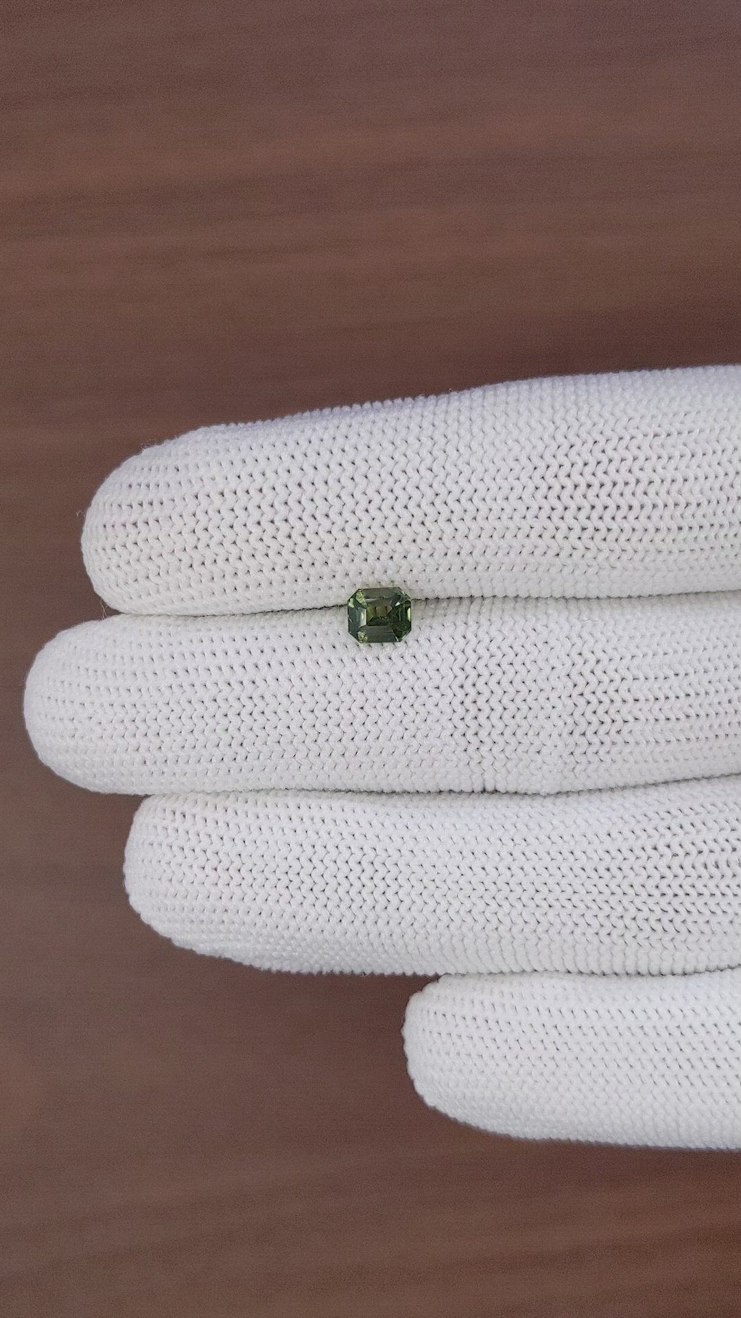 1.06 Ct. Yellowish Green Sapphire from Nigeria Size Video