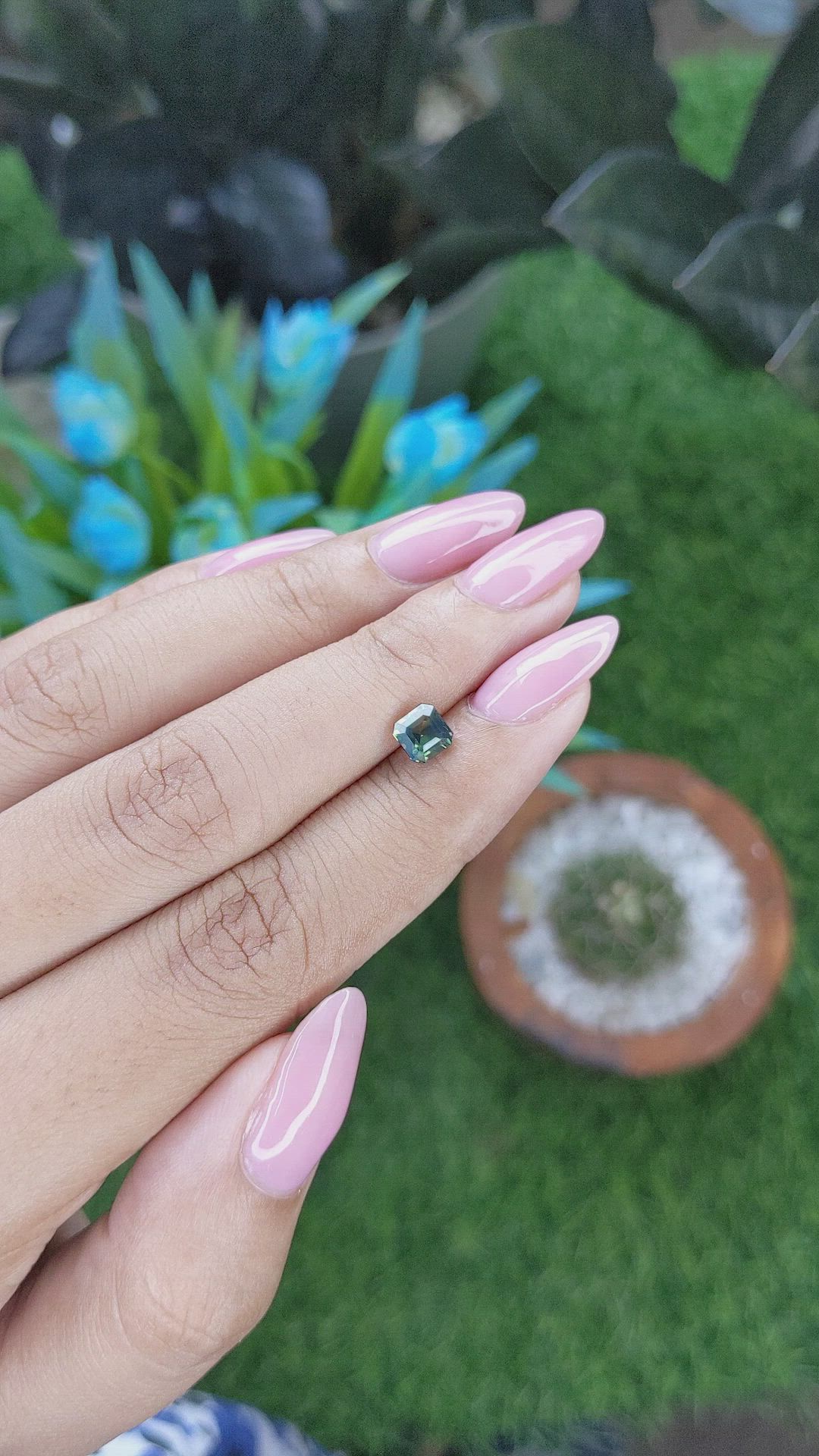 1.08 Ct. Yellowish Green Sapphire from Nigeria Size Video