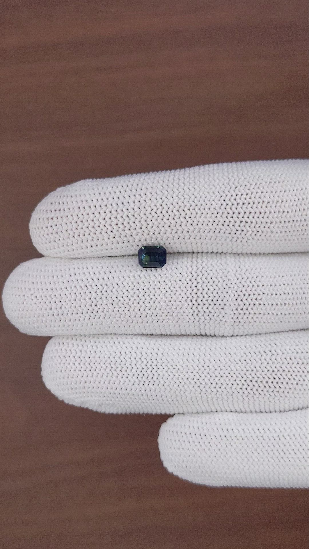 1.15 Ct. Bluish Green Sapphire from Nigeria Size Video