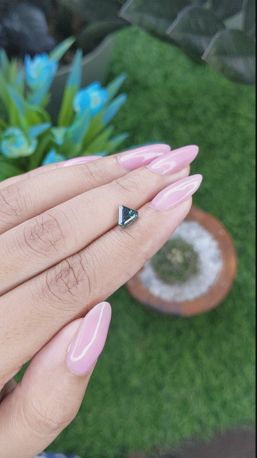 1.18 Ct. Bluish Green Sapphire from Nigeria Size Video