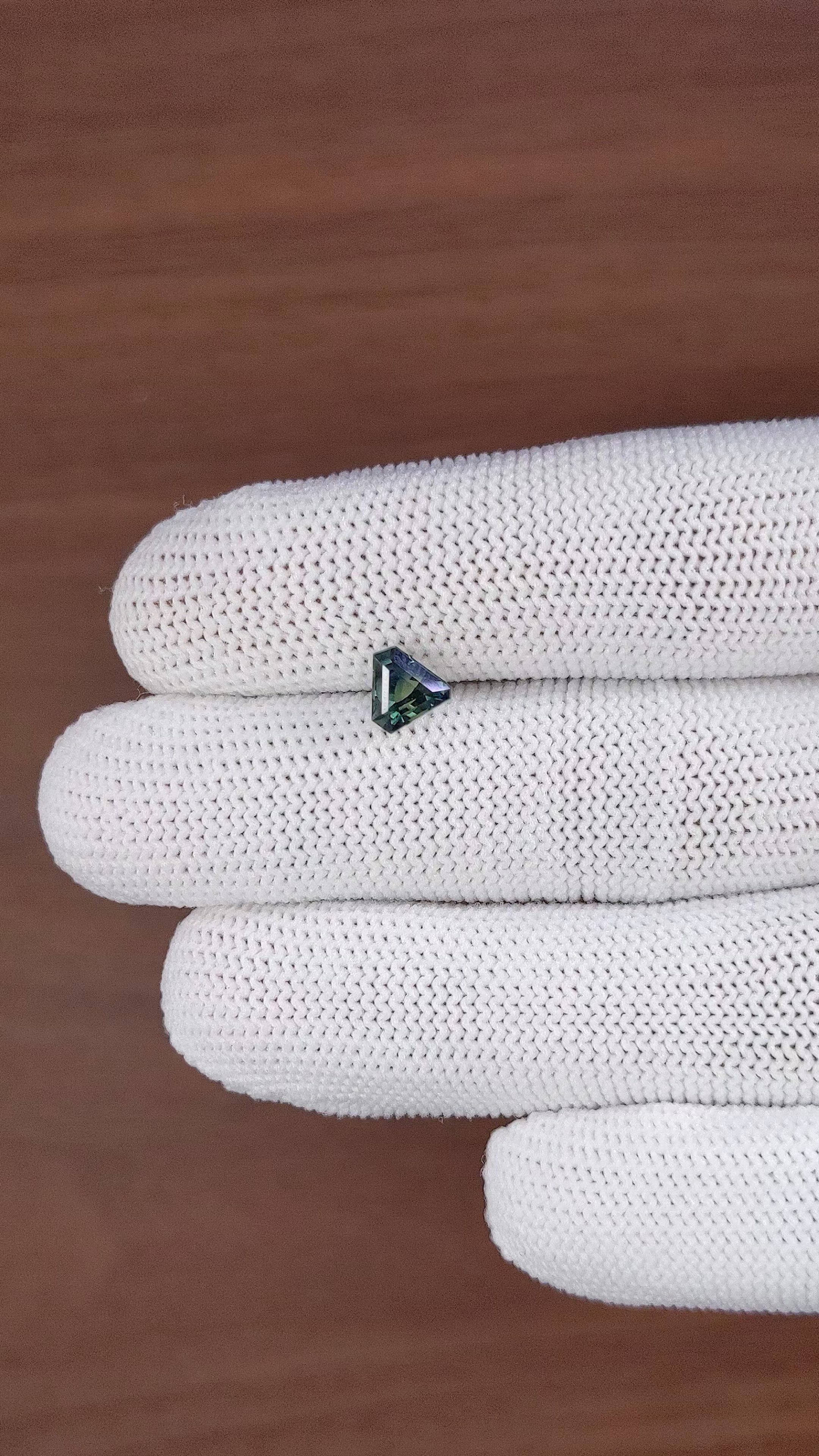 1.18 Ct. Bluish Green Sapphire from Nigeria Size Video
