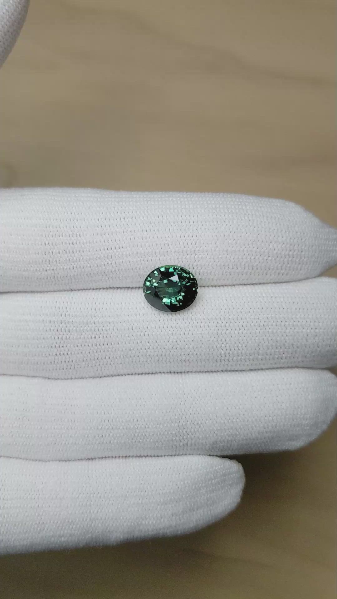 4.05 Ct. Bluish Green Sapphire from Madagascar Size Video