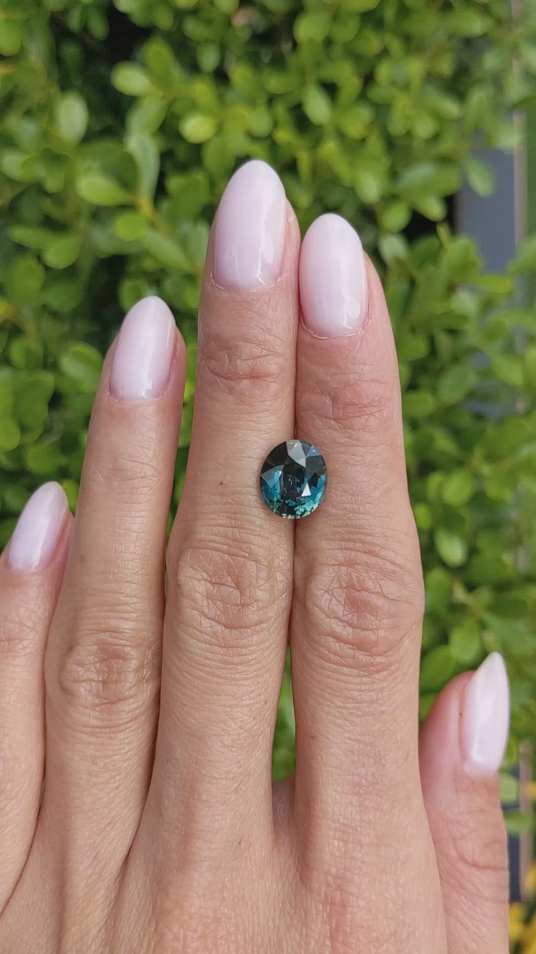 4.05 Ct. Bluish Green Sapphire from Madagascar Size Video