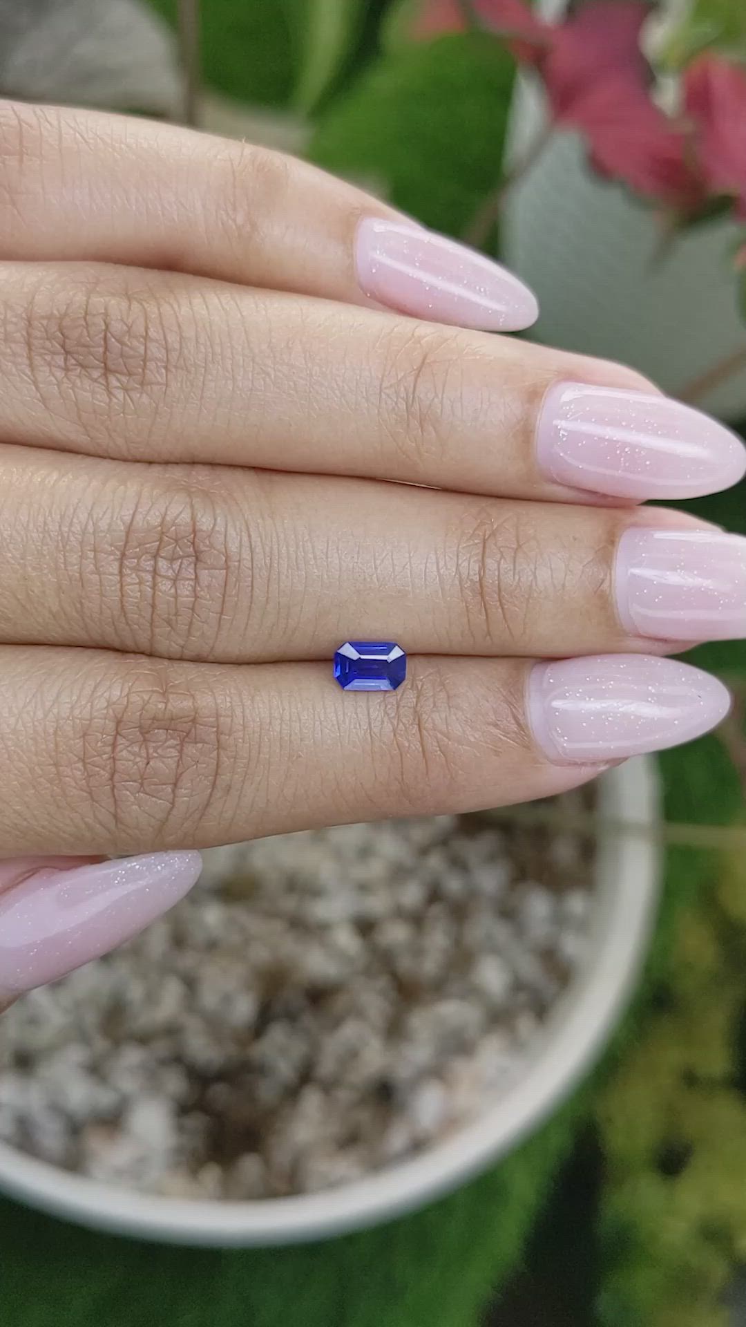 0.60 Ct. Blue Sapphire from Ceylon (Sri Lanka) Size Video