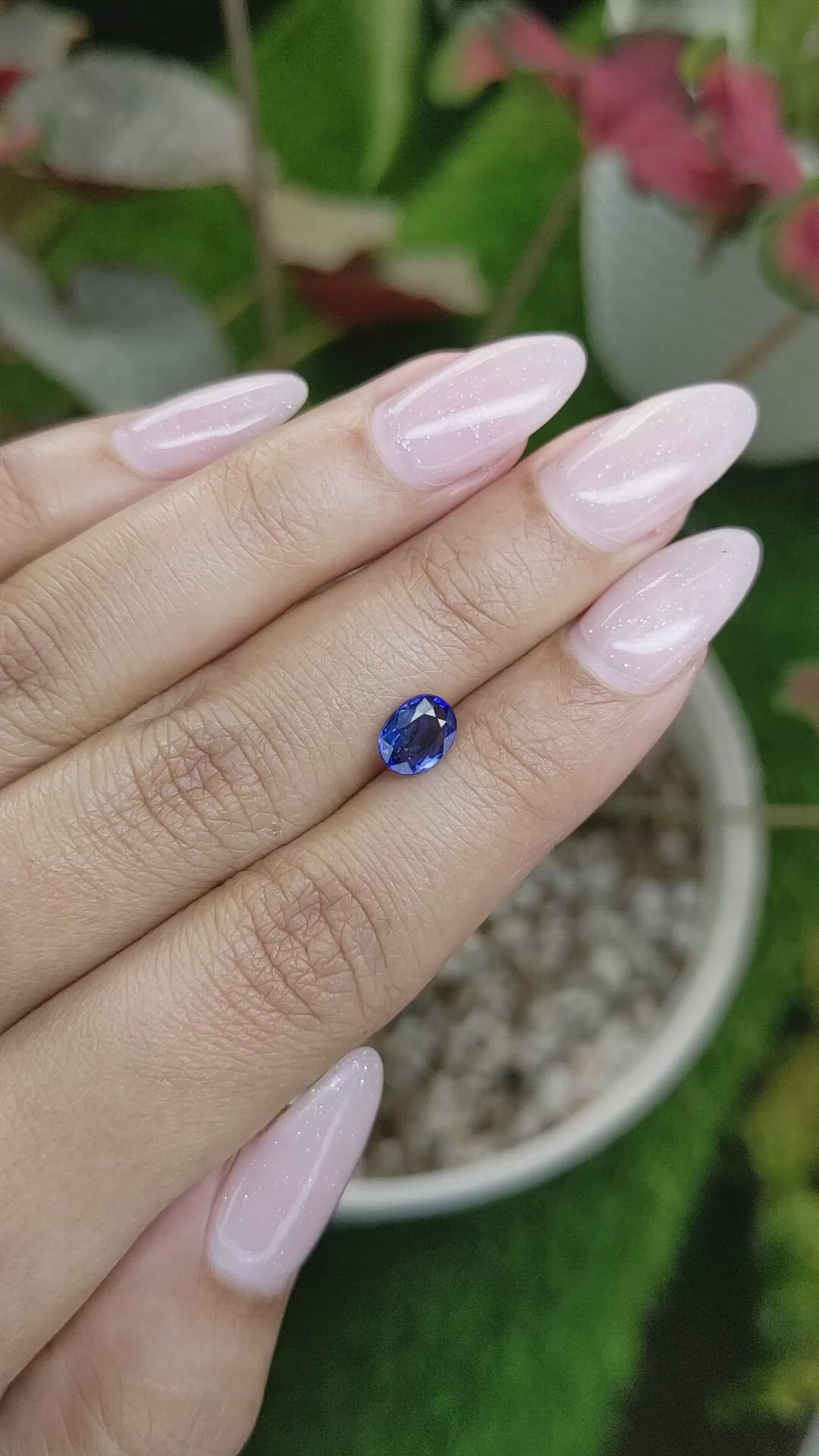 1.02 Ct. Blue Sapphire from Ceylon (Sri Lanka) Size Video