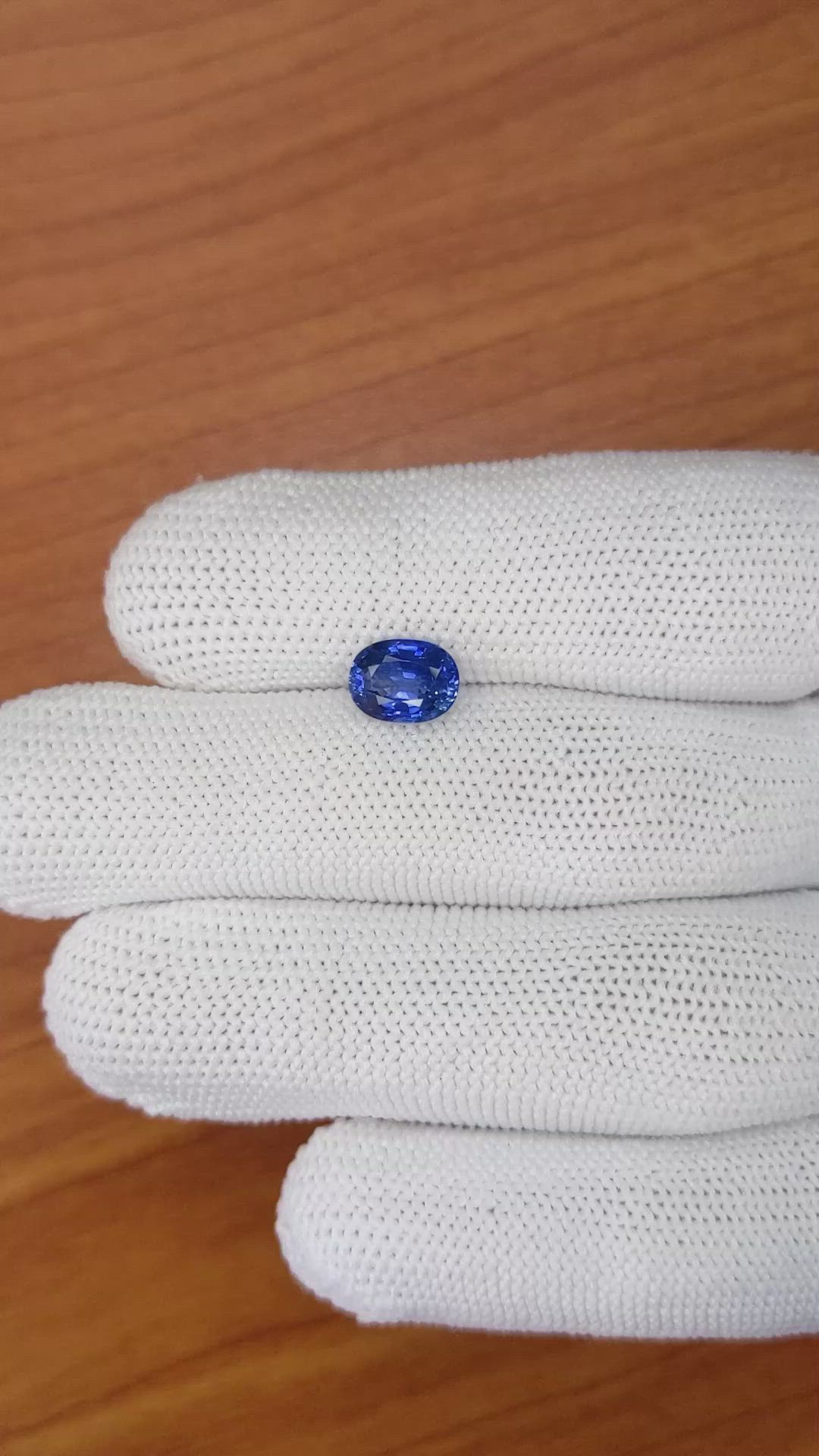 2.03 Ct. Blue Sapphire from Ceylon (Sri Lanka) Size Video