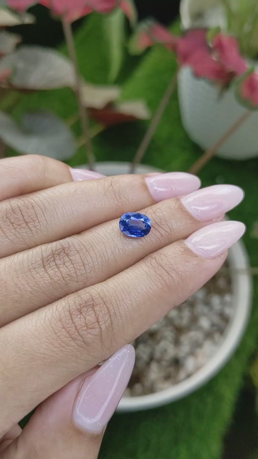 2.03 Ct. Blue Sapphire from Ceylon (Sri Lanka) Size Video