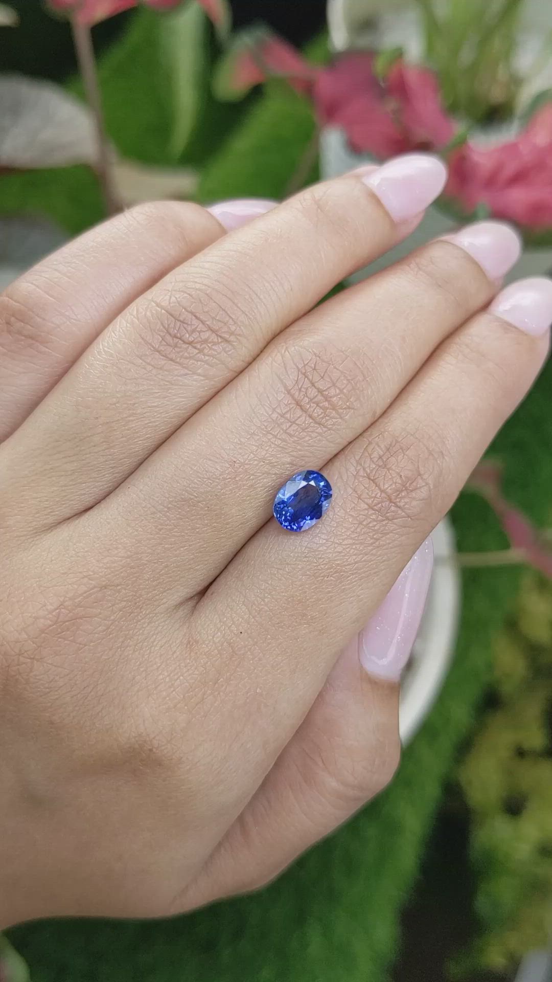 2.03 Ct. Blue Sapphire from Ceylon (Sri Lanka) Size Video