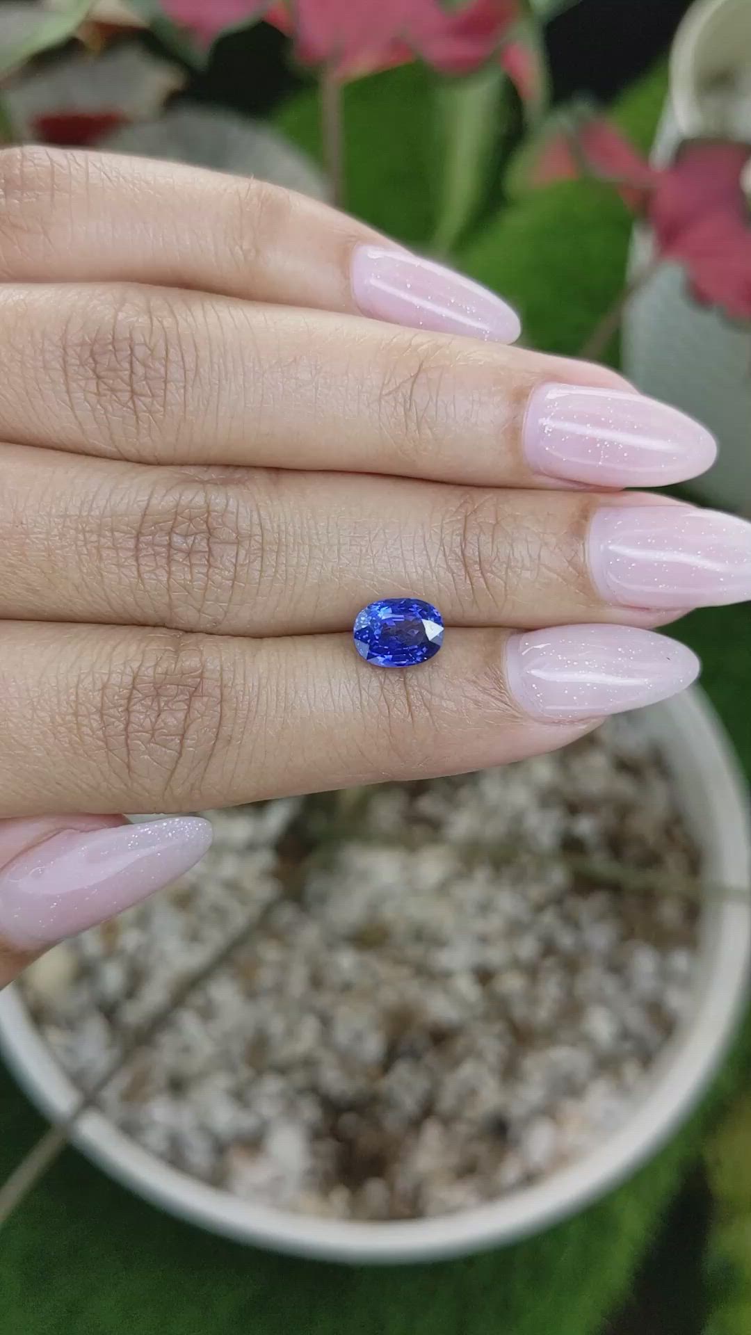 2.03 Ct. Blue Sapphire from Ceylon (Sri Lanka) Size Video