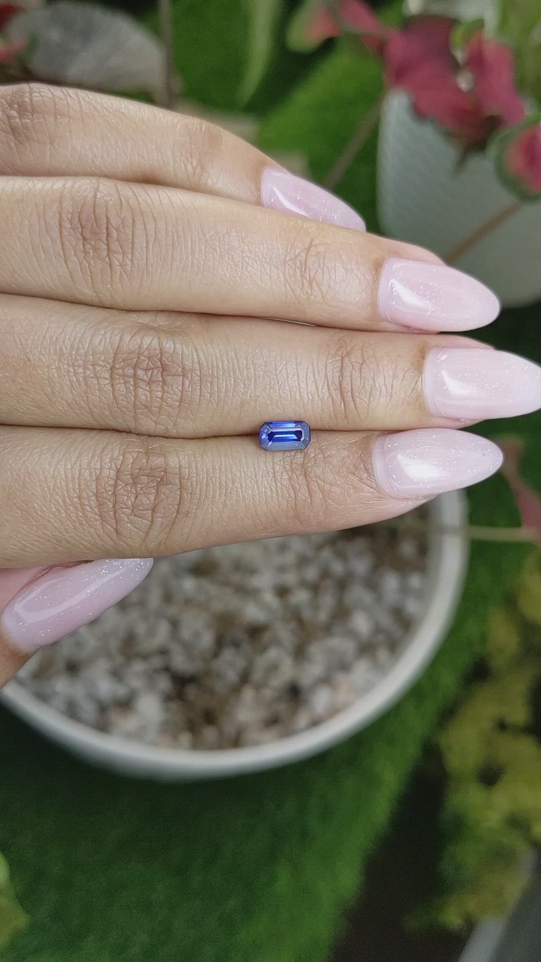 0.73 Ct. Blue Sapphire from Ceylon (Sri Lanka) Size Video