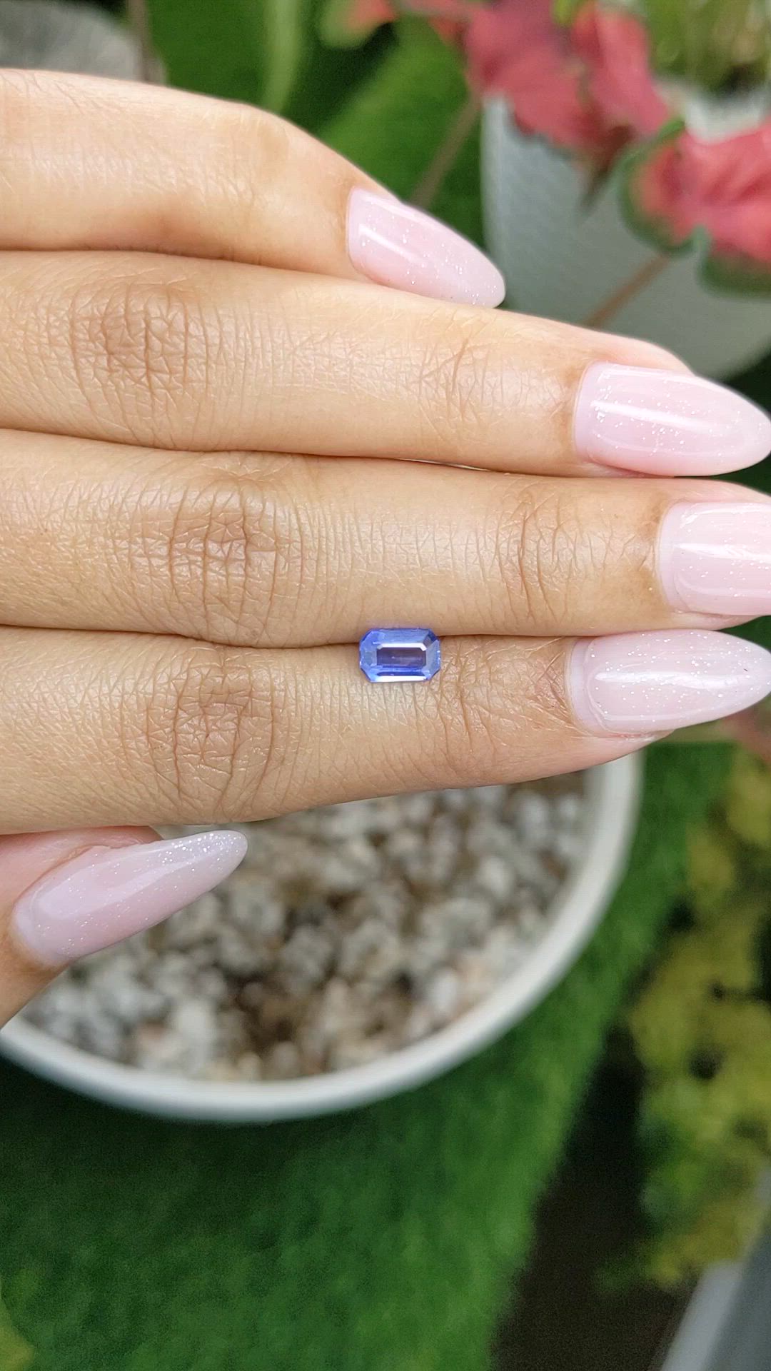 0.84 Ct. Blue Sapphire from Ceylon (Sri Lanka) Size Video