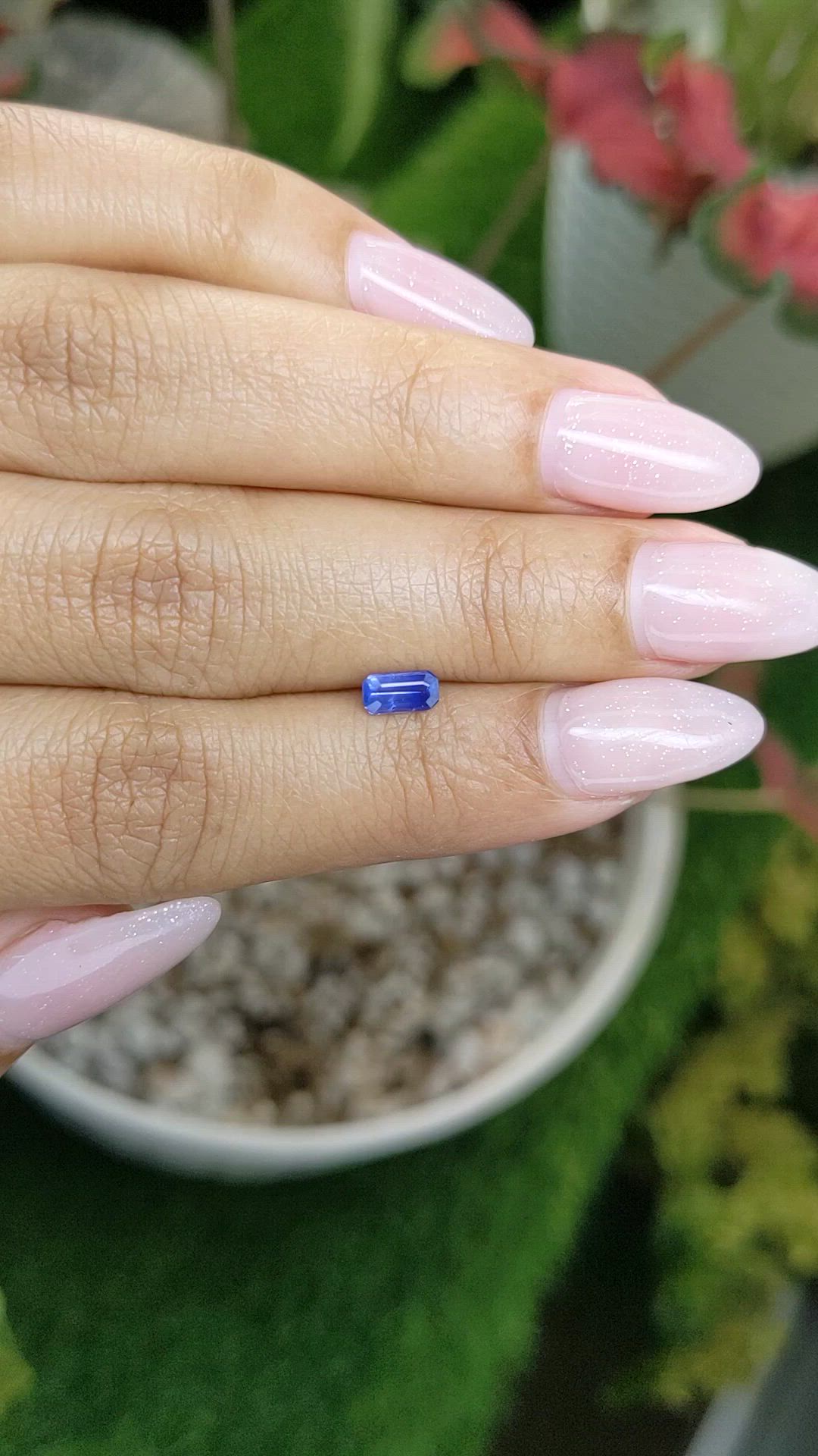 0.49 Ct. Blue Sapphire from Ceylon (Sri Lanka) Size Video