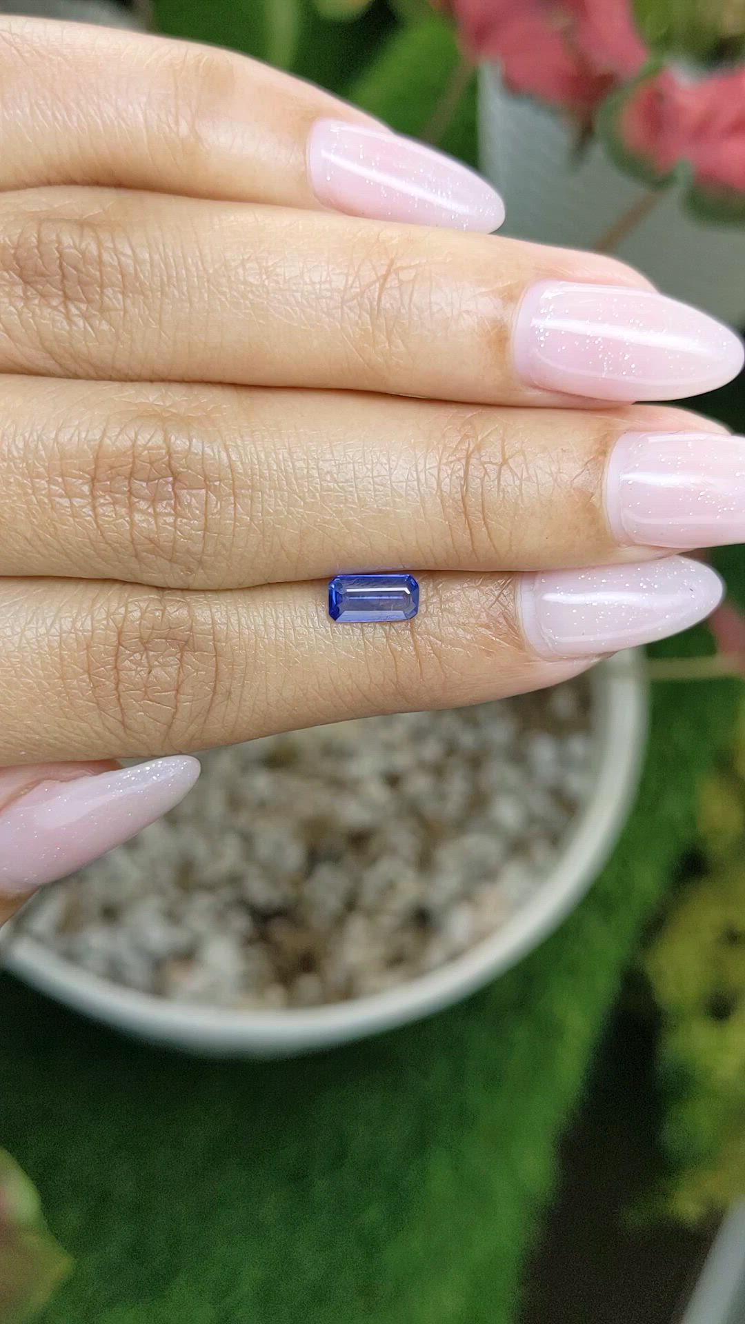 0.65 Ct. Blue Sapphire from Ceylon (Sri Lanka) Size Video