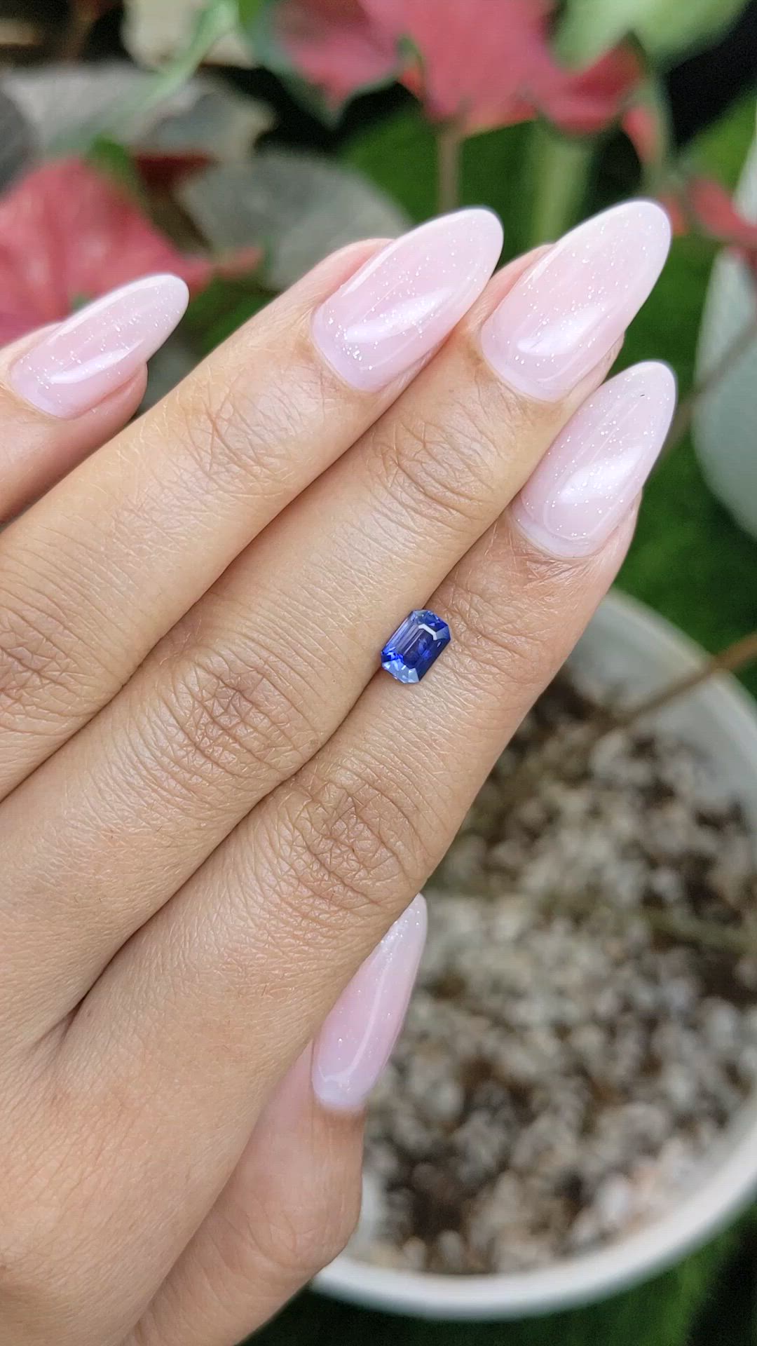 0.88 Ct. Blue Sapphire from Ceylon (Sri Lanka) Size Video