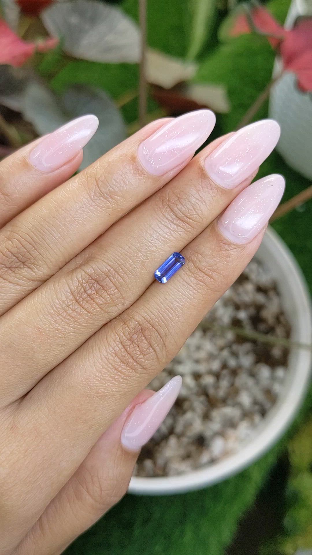 0.65 Ct. Blue Sapphire from Ceylon (Sri Lanka) Size Video