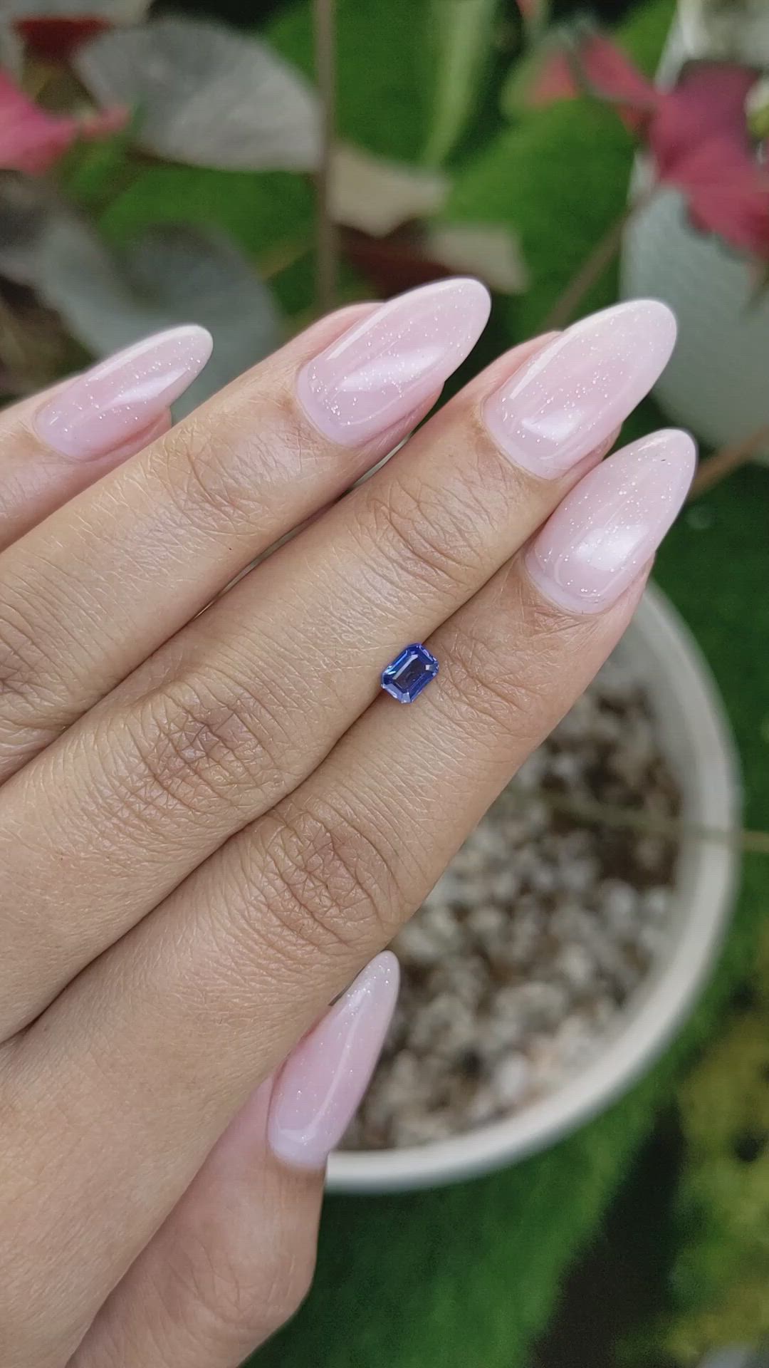 0.40 Ct. Blue Sapphire from Ceylon (Sri Lanka) Size Video