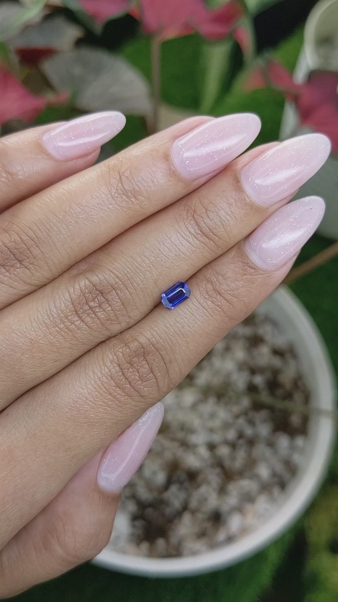 0.56 Ct. Blue Sapphire from Ceylon (Sri Lanka) Size Video