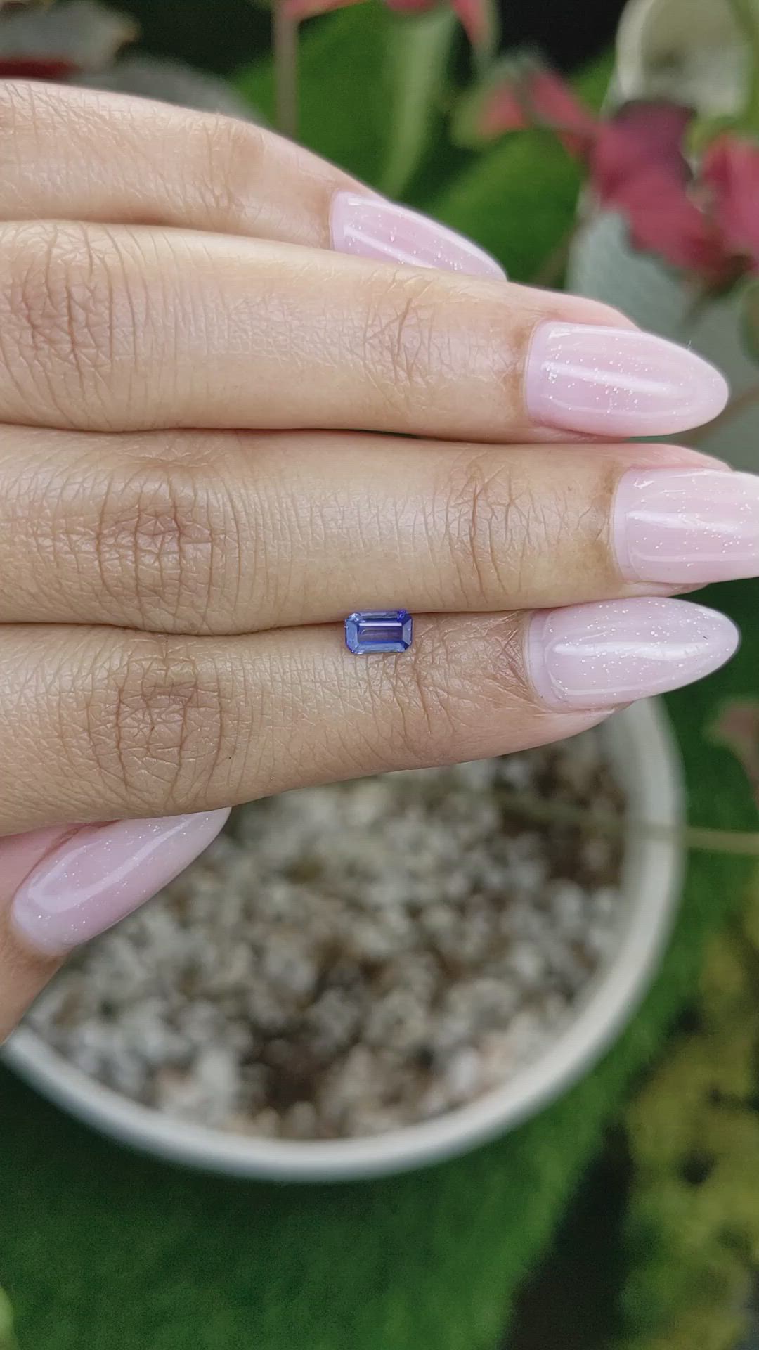 0.48 Ct. Blue Sapphire from Ceylon (Sri Lanka) Size Video