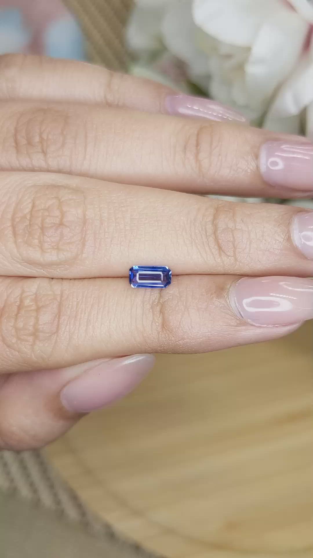 0.52 Ct. Blue Sapphire from Ceylon (Sri Lanka) Size Video